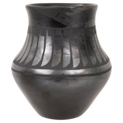 Used Santana and Adam Martinez Black Ware Pottery Jar