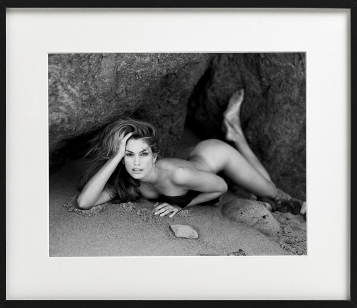Cindy Crawford, Malibu - nude Model on the Beach, fine art photography, 1995 For Sale 2