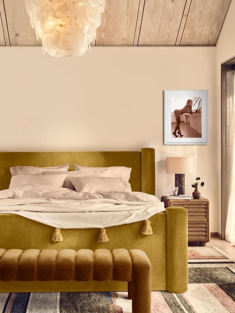 Pamela Anderson, LA - Nude on a Balkony, photographie d'art, 2008 - Marron Figurative Photograph par Sante D´ Orazio