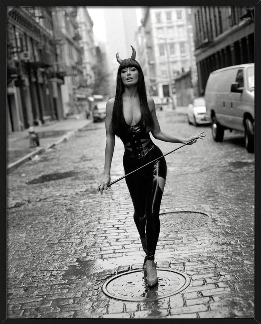 Sky Nellor, Crosby Street, NYC - devil in leather, fine art photography, 2004 - Photograph by Sante D´ Orazio