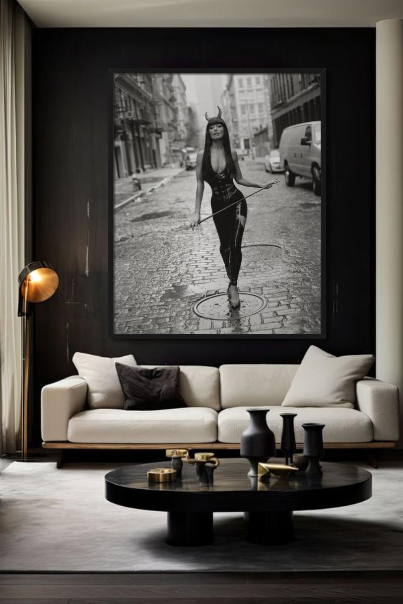 Sky Nellor, Crosby Street, NYC - devil in leather, fine art photography, 2004 - Contemporary Photograph by Sante D´ Orazio