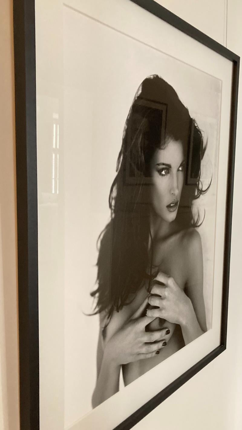 A black-and-white nude portrait of the famous Model and sex symbol Stephanie Seymour. Photographed by Sante D'Orazio for Playboy in 1995.

All prints are limited edition. Available in multiple sizes. High-end framing on request.

All prints are done