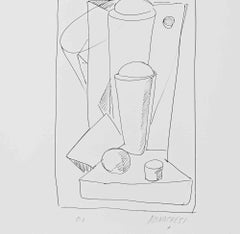 Geometric Abstract Composition - Etching by Sante Monachesi - 1970s