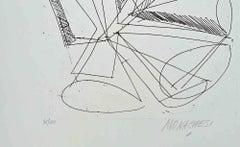 Geometric Abstract Composition - Original Lithograph by Sante Monachesi - 1970s