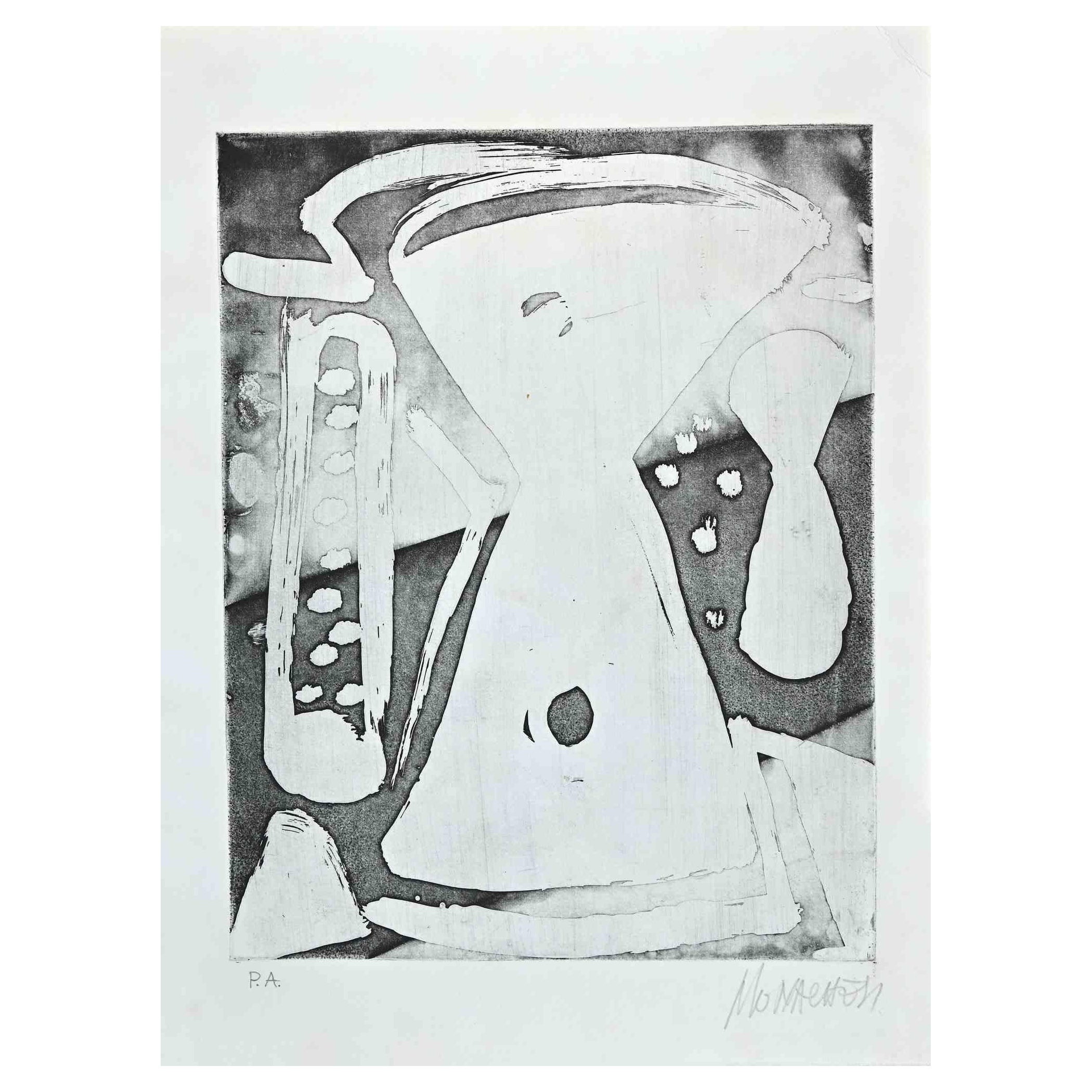 Hourglass is an original etching artwork on paper realized by Sante Monachesi.

Hand-signed on the lower right by pencil. Artist Proof.

it is an artist's proofs edition on the lower left.

Good conditions.

The artwork is created in perfect