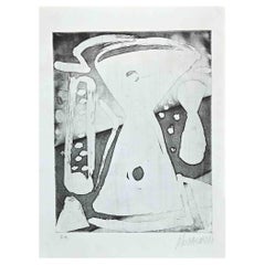 Hourglass - Original Etching by Sante Monachesi - 1970s