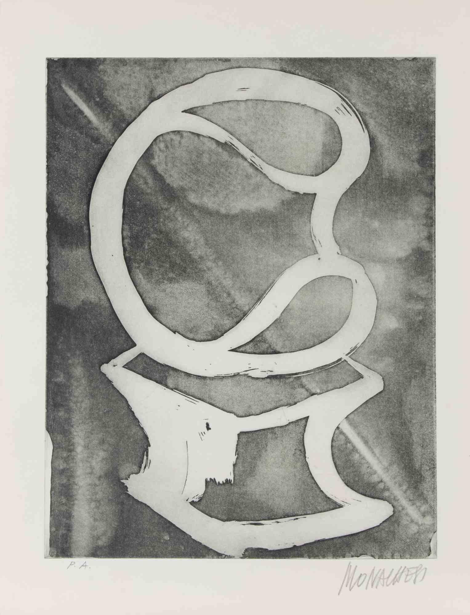Sculpture - Etching by Sante Monachesi - 1970s