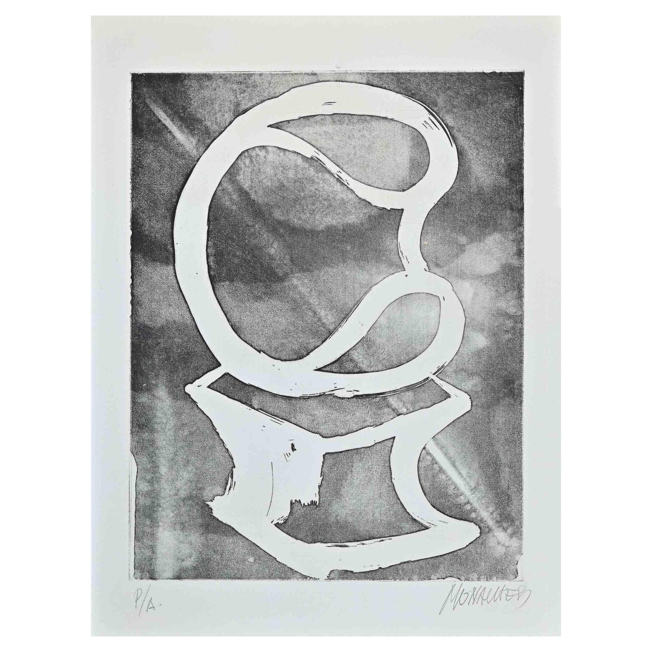 Sculpture - Original Etching by Sante Monachesi - 1970s