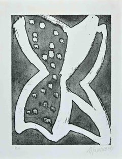 The Butterfly - Etching by Sante Monachesi - 1970s