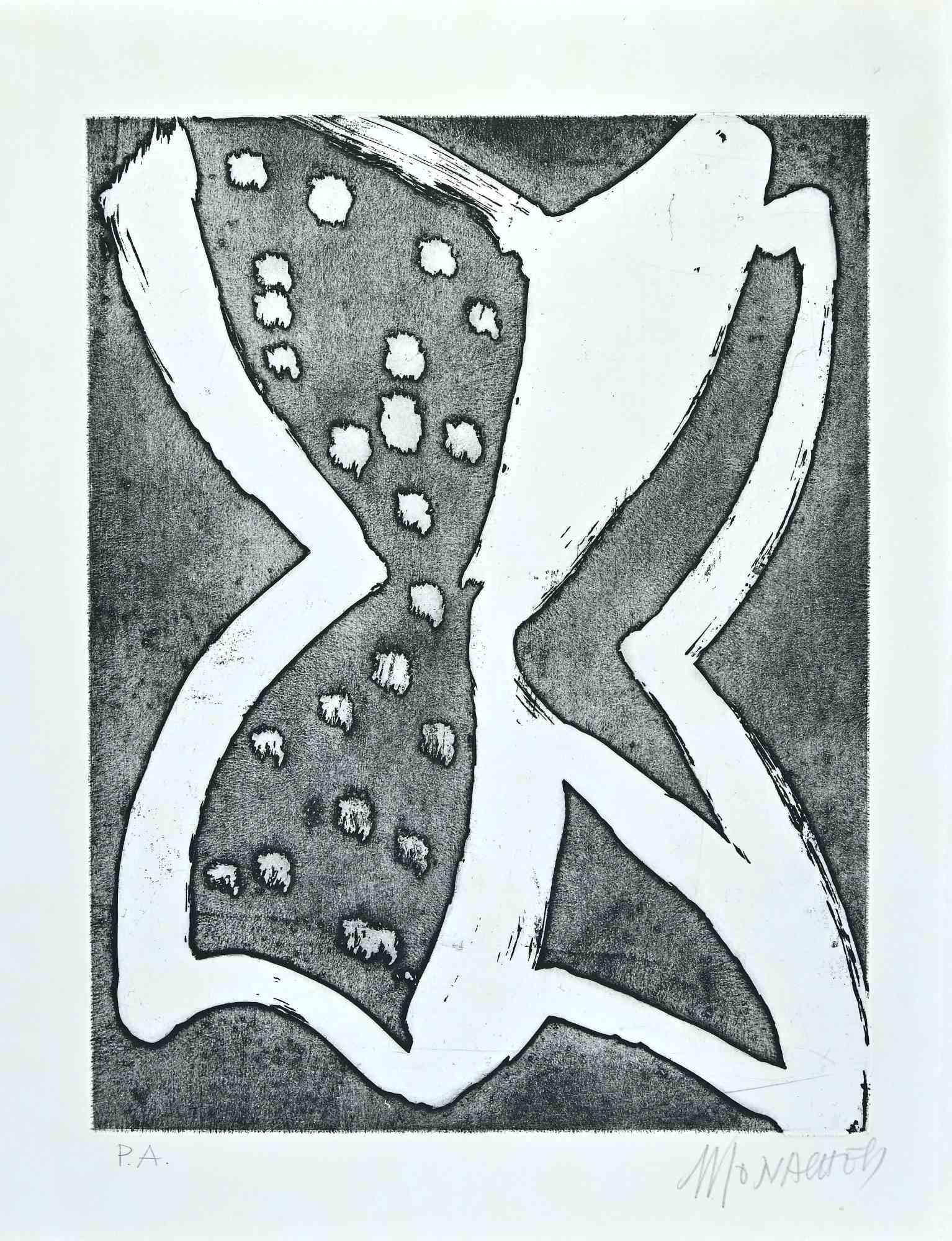 The Butterfly - Original Etching by Sante Monachesi - 1970s