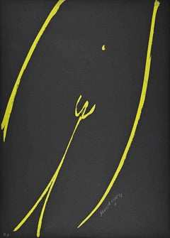 Yellow Nude - Screen Print by Sante Monachesi - 1973