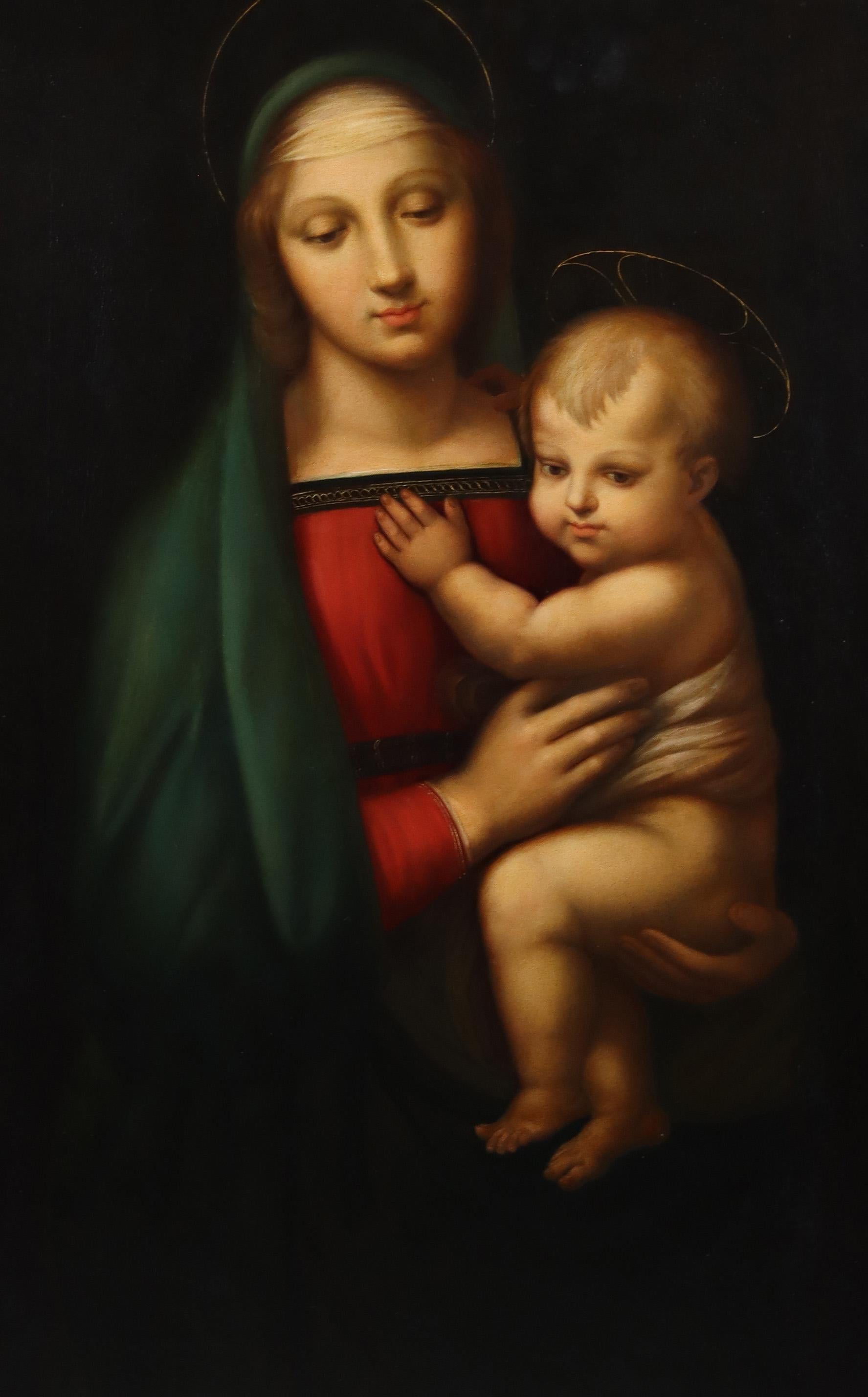 Madonna del Granduca, after Raphael - Painting by Santi Corsi