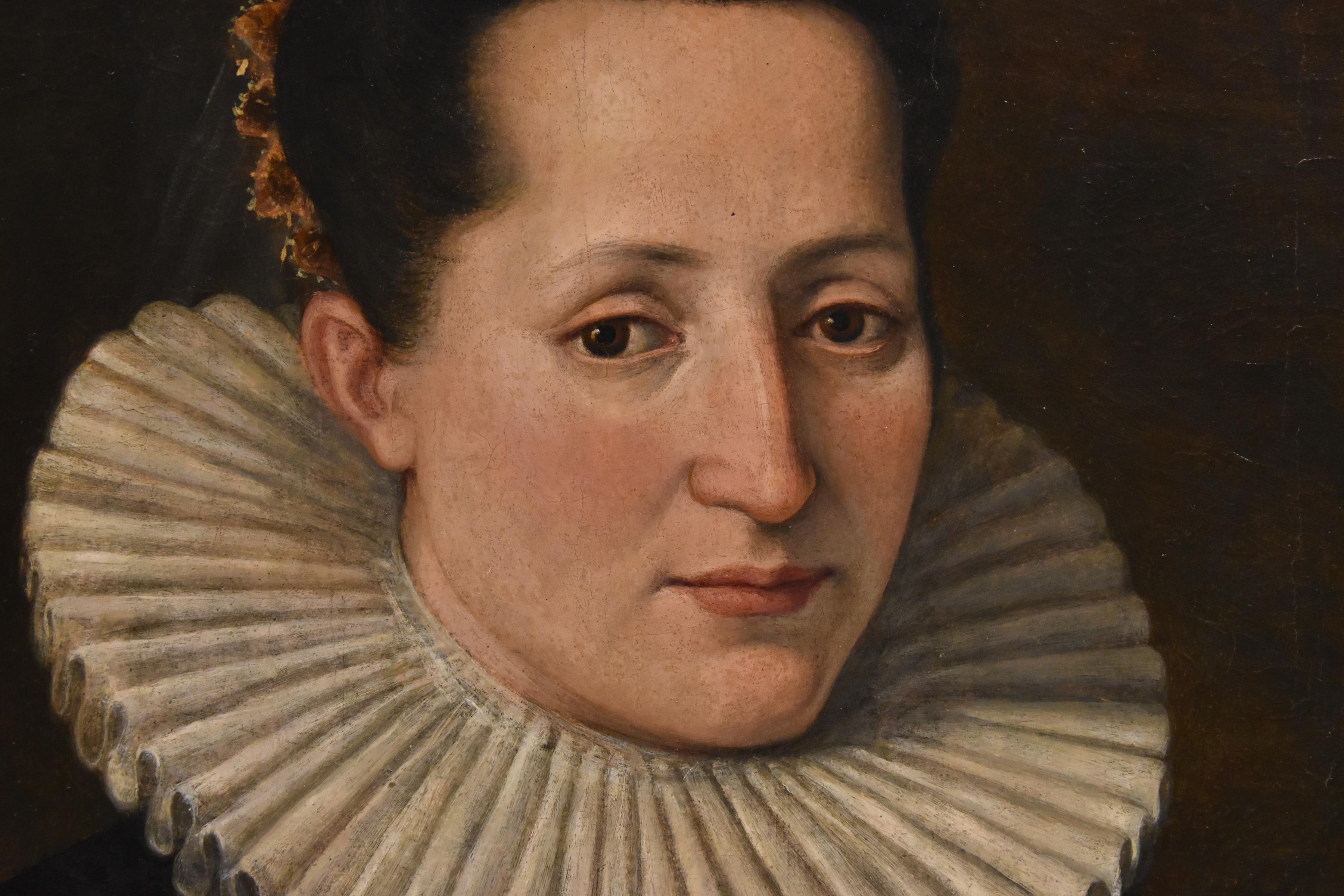 Portrait d'une noble femme Santi di Tito 16ème siècle Peinture à l'huile sur table Art ancien en vente 7
