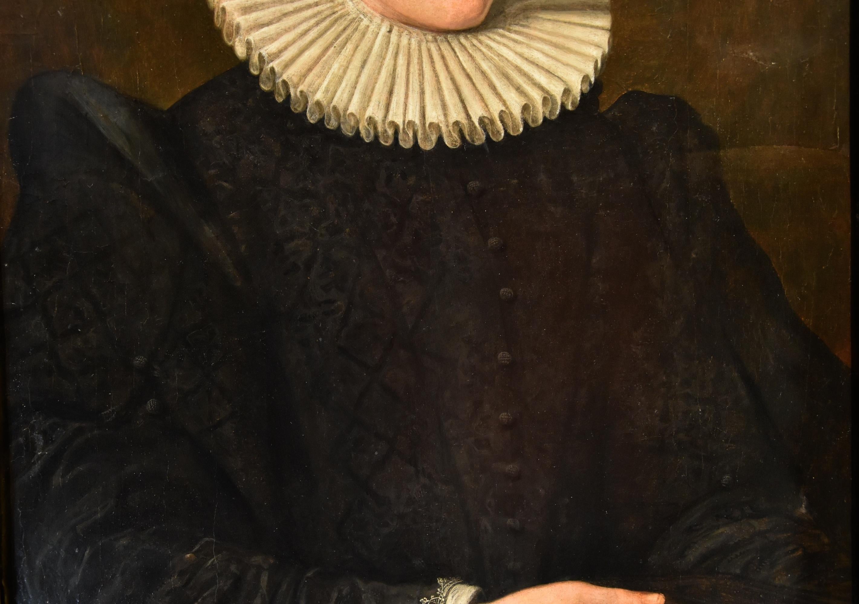 Portrait d'une noble femme Santi di Tito 16ème siècle Peinture à l'huile sur table Art ancien en vente 10
