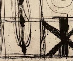 Spanish Artist Santi Moix Aquatint Etching Ed 2/3 Surrealist Abstract Symbols