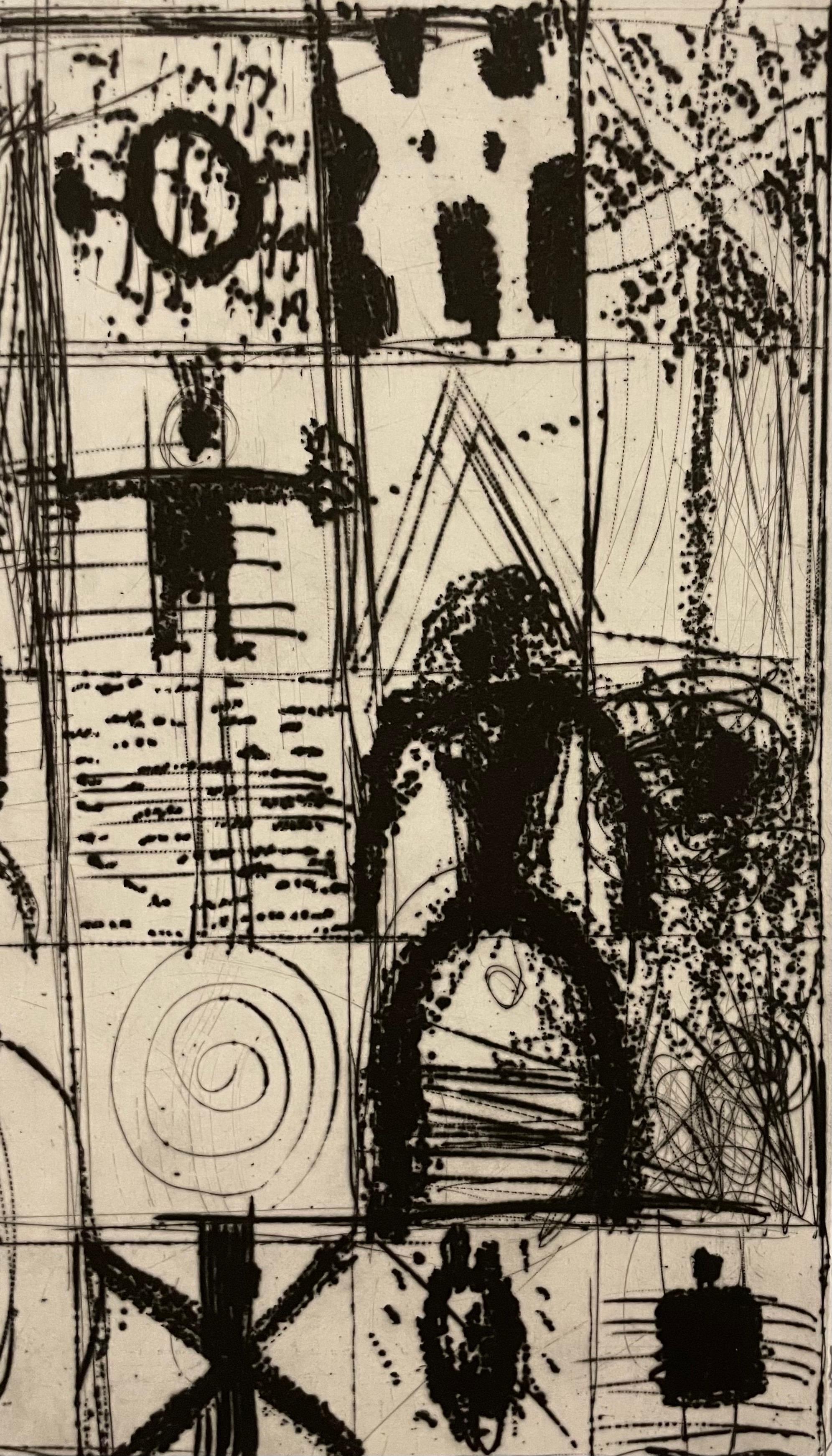 Artista spagnolo Santi Moix Acquatinta Ed 2/3 Simboli astratti surrealisti in vendita 4
