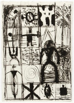 Spanischer Künstler Santi Moix Aquatinta Radierung Ed 2/3 Surrealistische abstrakte Symbole