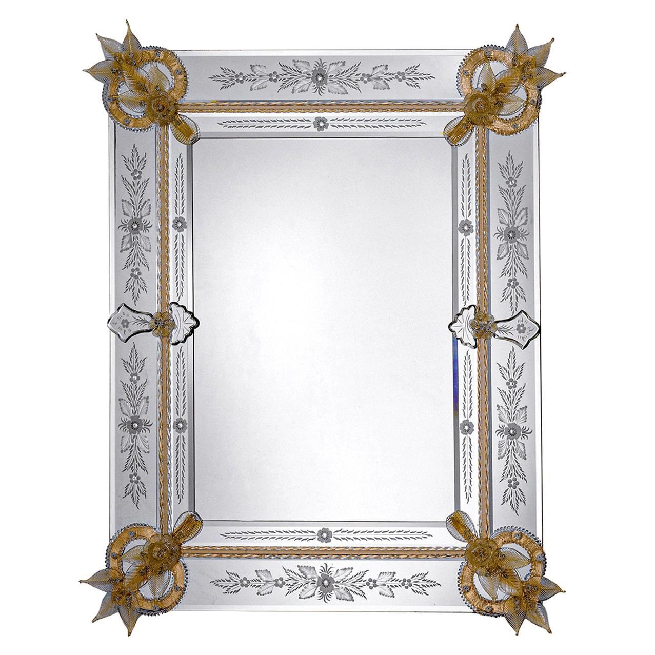 Santi Rectangular Murano Glass Mirror