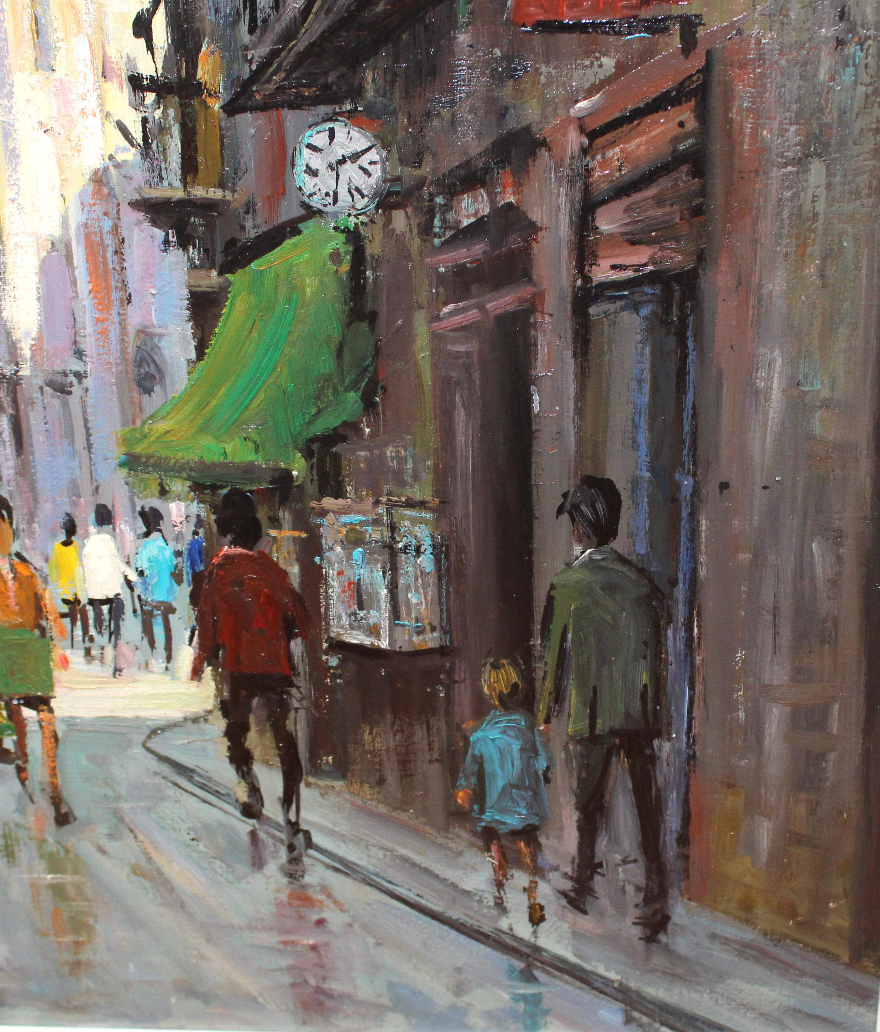 Basílica de Santa Maria del Mar (Barcelona) - Óleo sobre tela im Angebot 3