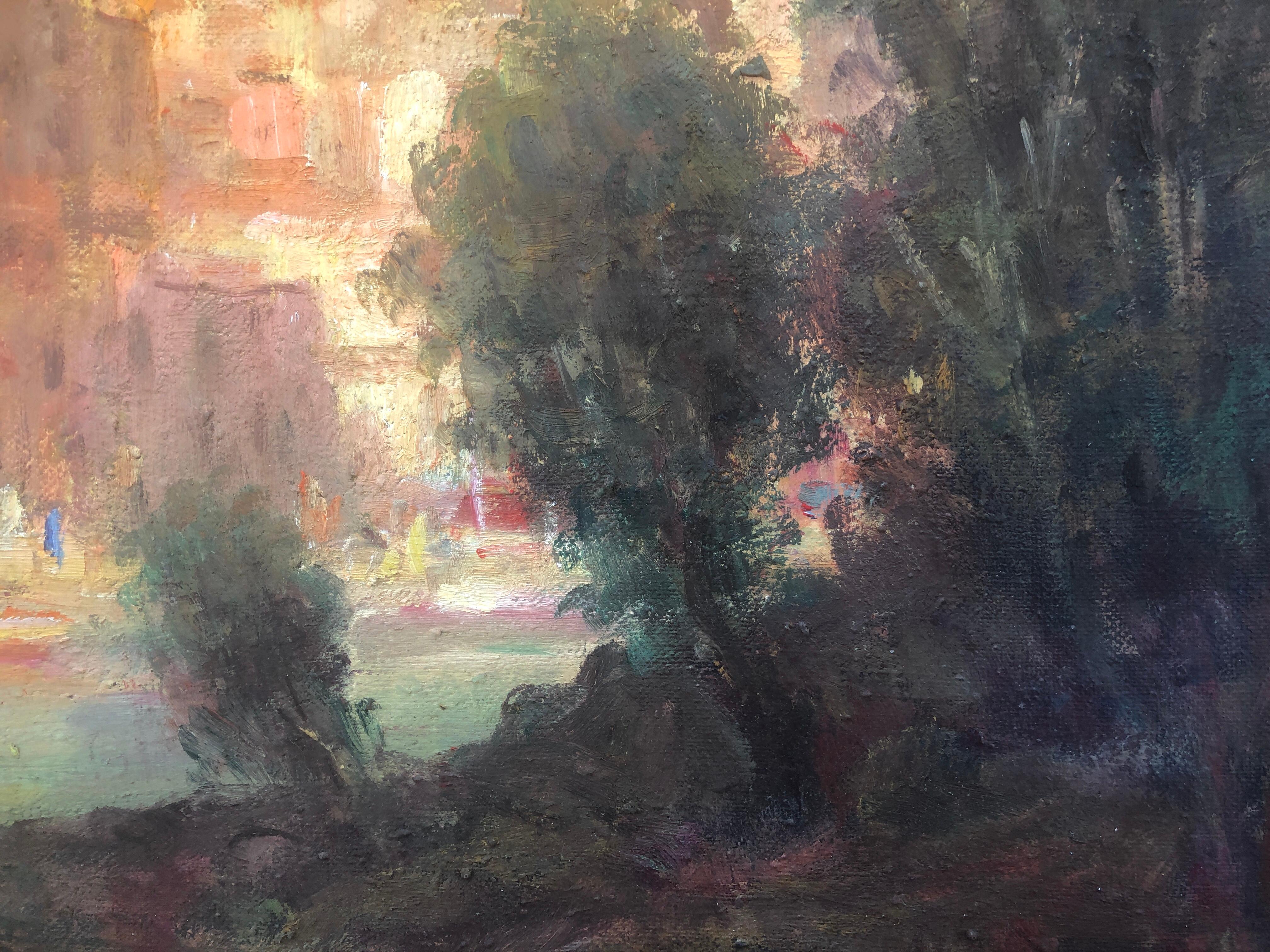 Mallorca spanish oil on canvas painting landscape seascape - Post-Impressionist Painting by Santiago Estruga Aliaga
