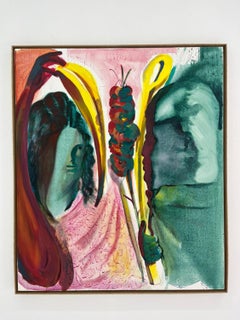 Hibiscus & Lotus, Acrylic on Canvas, 140x118cm, Contemporary, Framed, 2026
