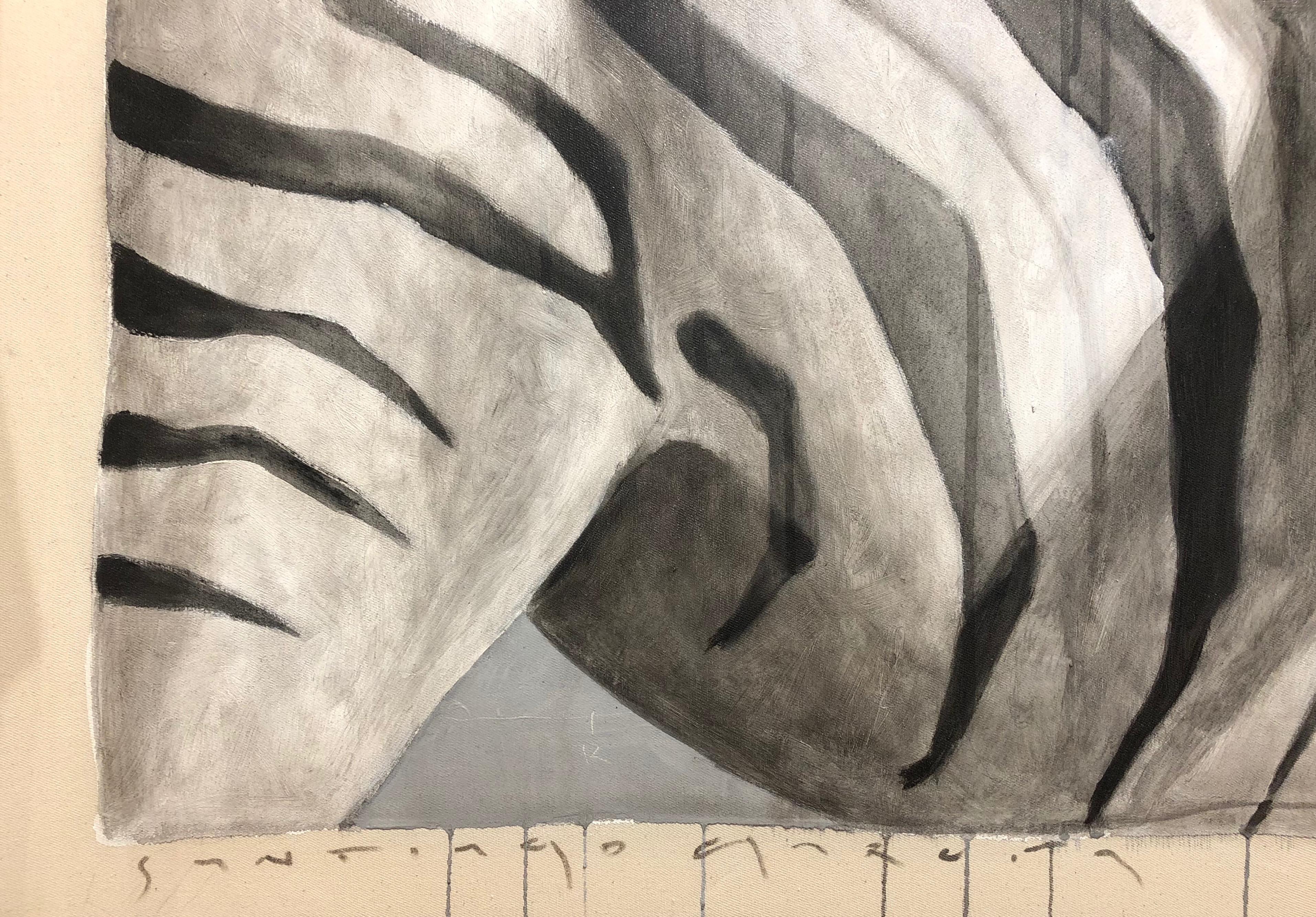 large zebra painting