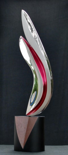 "Prestige" Red Tinted Stainless Steel Sculpture   