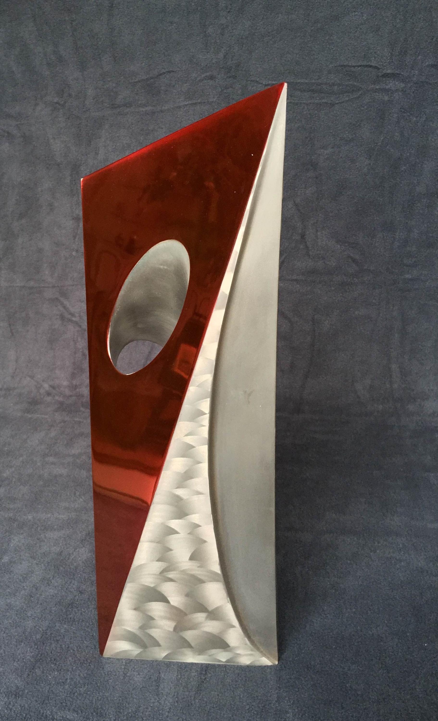 Red Fortitude - White Abstract Sculpture by Santiago Medina