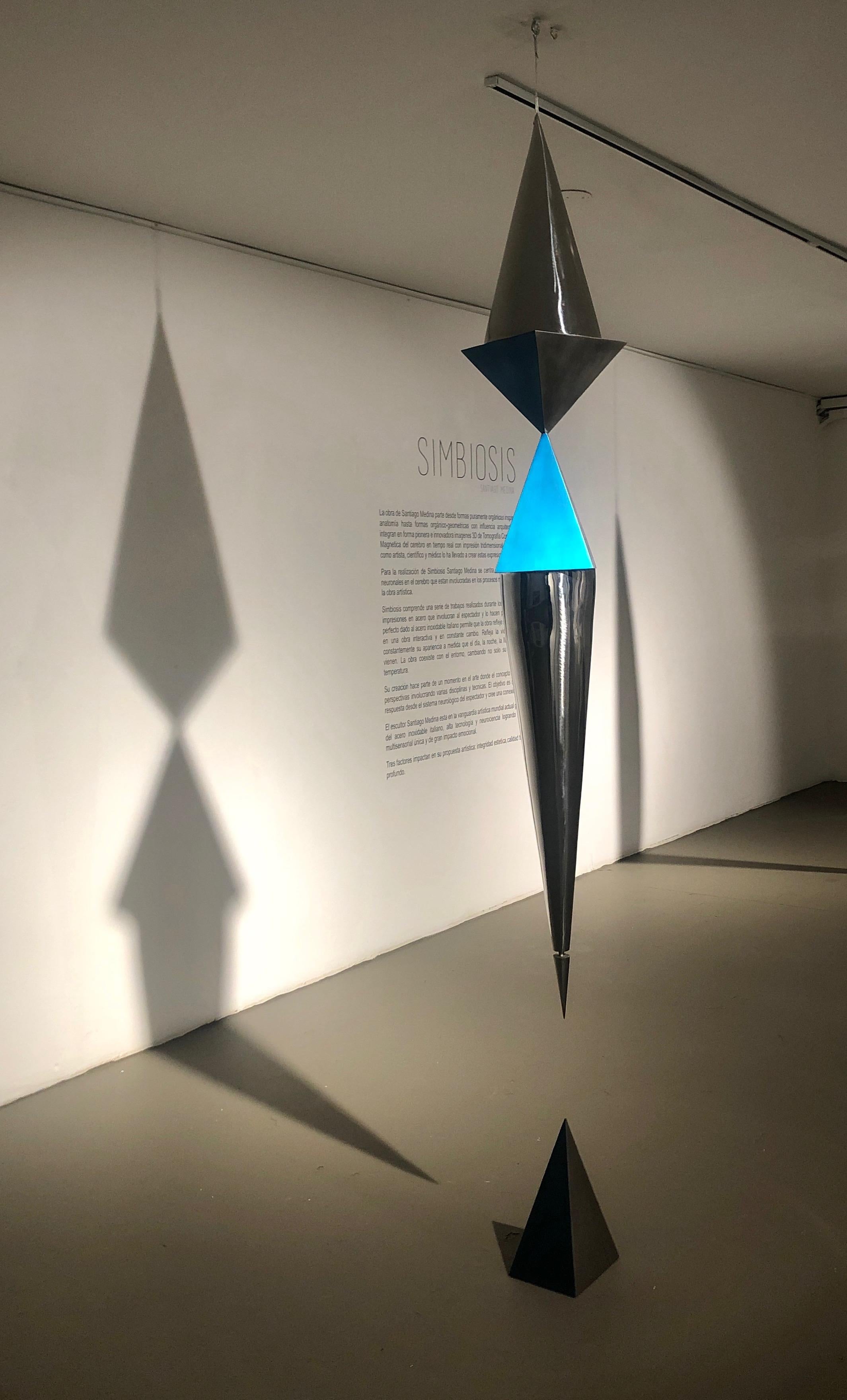 Santiago Medina Abstract Sculpture - Rendezvous, Abstract Stainless Steel Sculpture