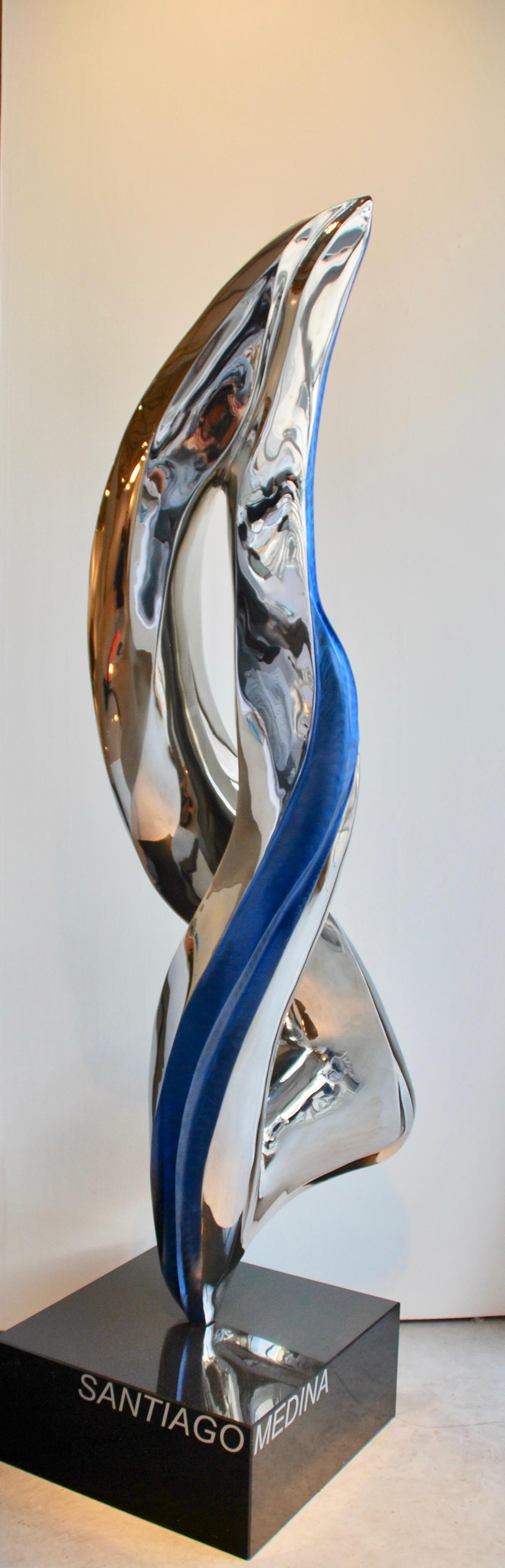 Italian stainless steel with blue tint and granite base. Harvard University has one of the editions permanently.

This sculpture will be shipped directly from the artist's studio.