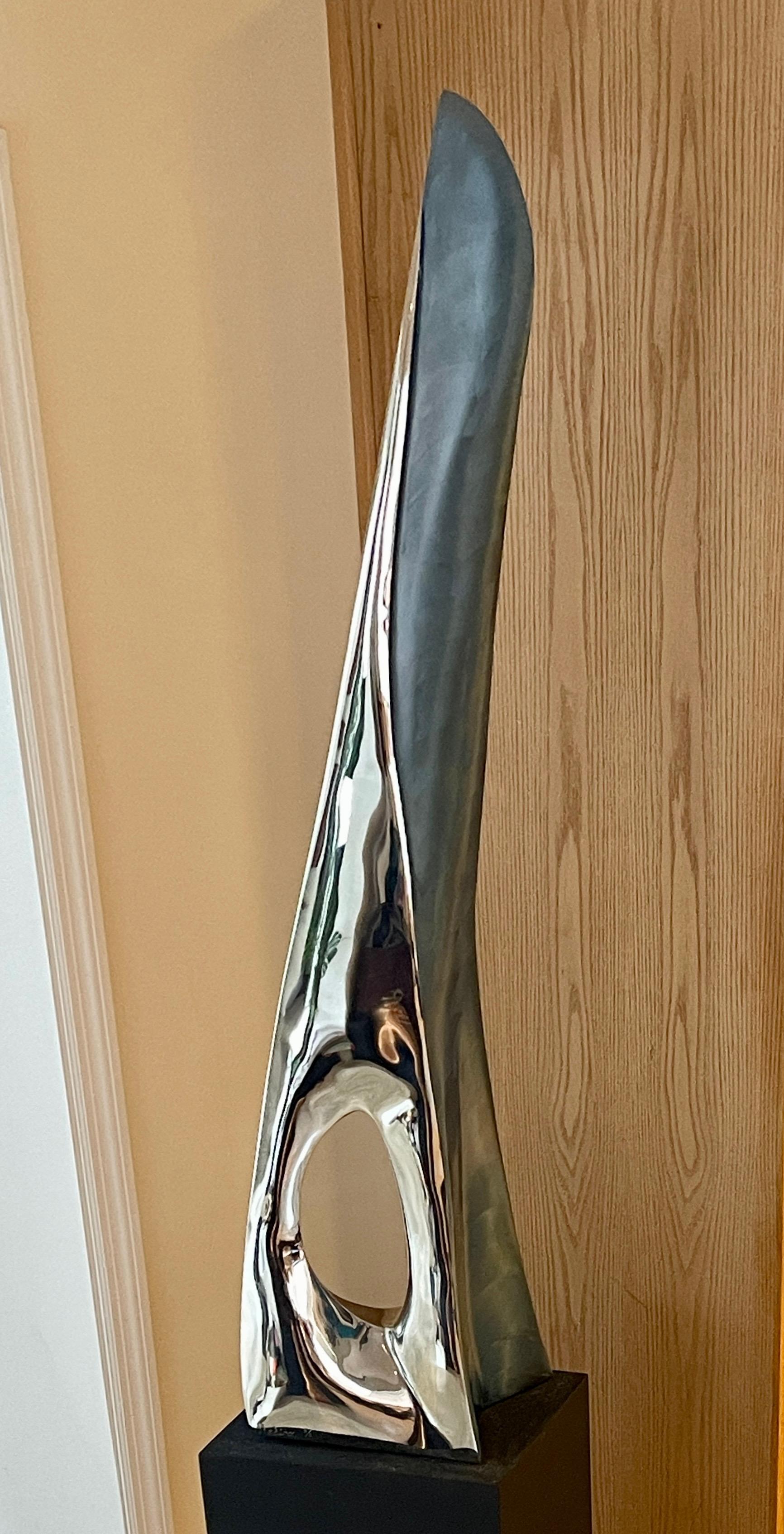 INSPIRATION INDOOR
Santiago Medina
ITALIAN STAINLESS STEEL
80 X 10.6 X 8 IN WITH BASE. BASE HEIGHT 27 IN.
Edition of 5

All sculptures are made with the highest quality Italian stainless steel available and imported from the Milan, Italy area. They