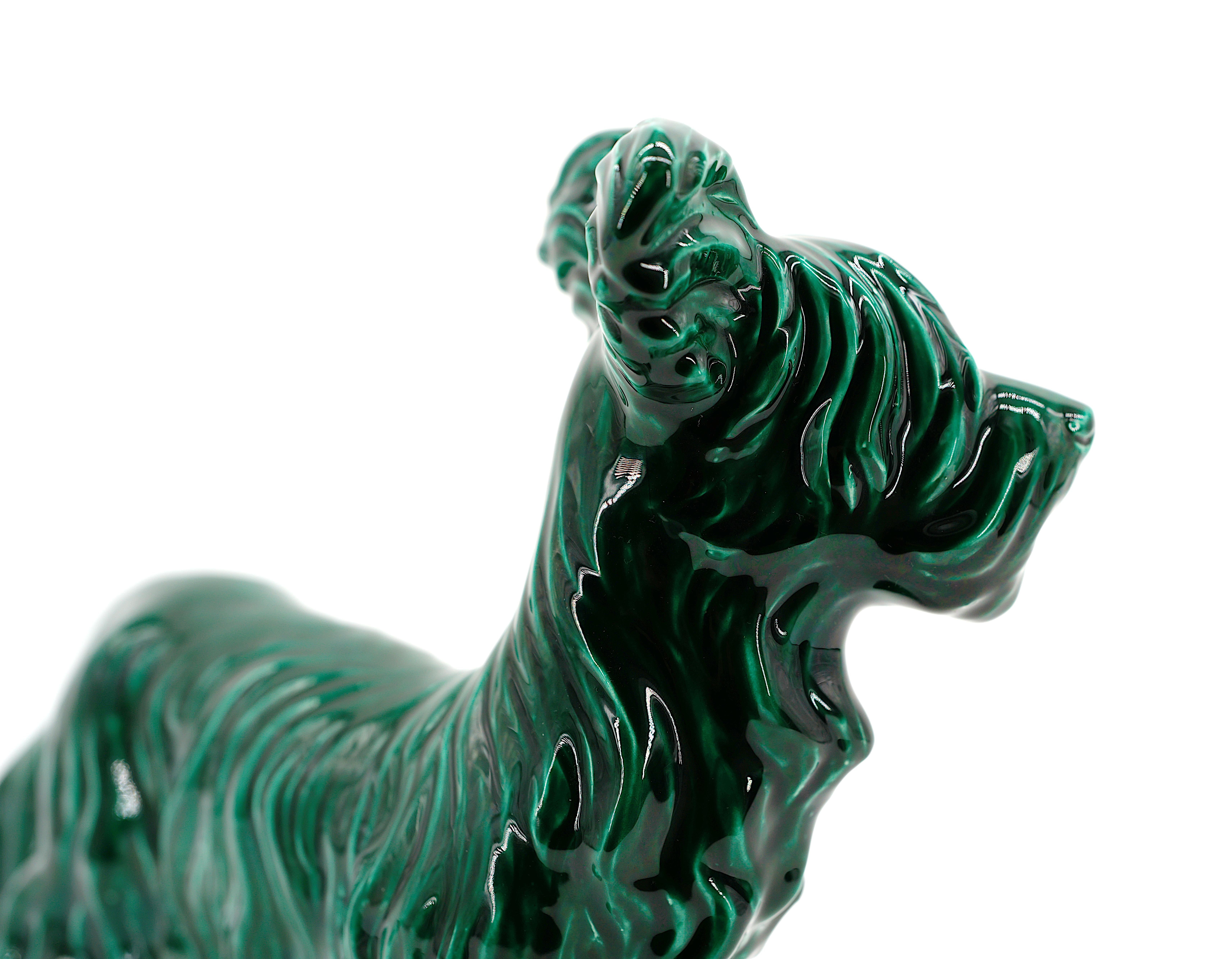 Santiago Rodriguez Bonome-Keramik-Wolkenter Terrier-Skulptur (Französisch) im Angebot
