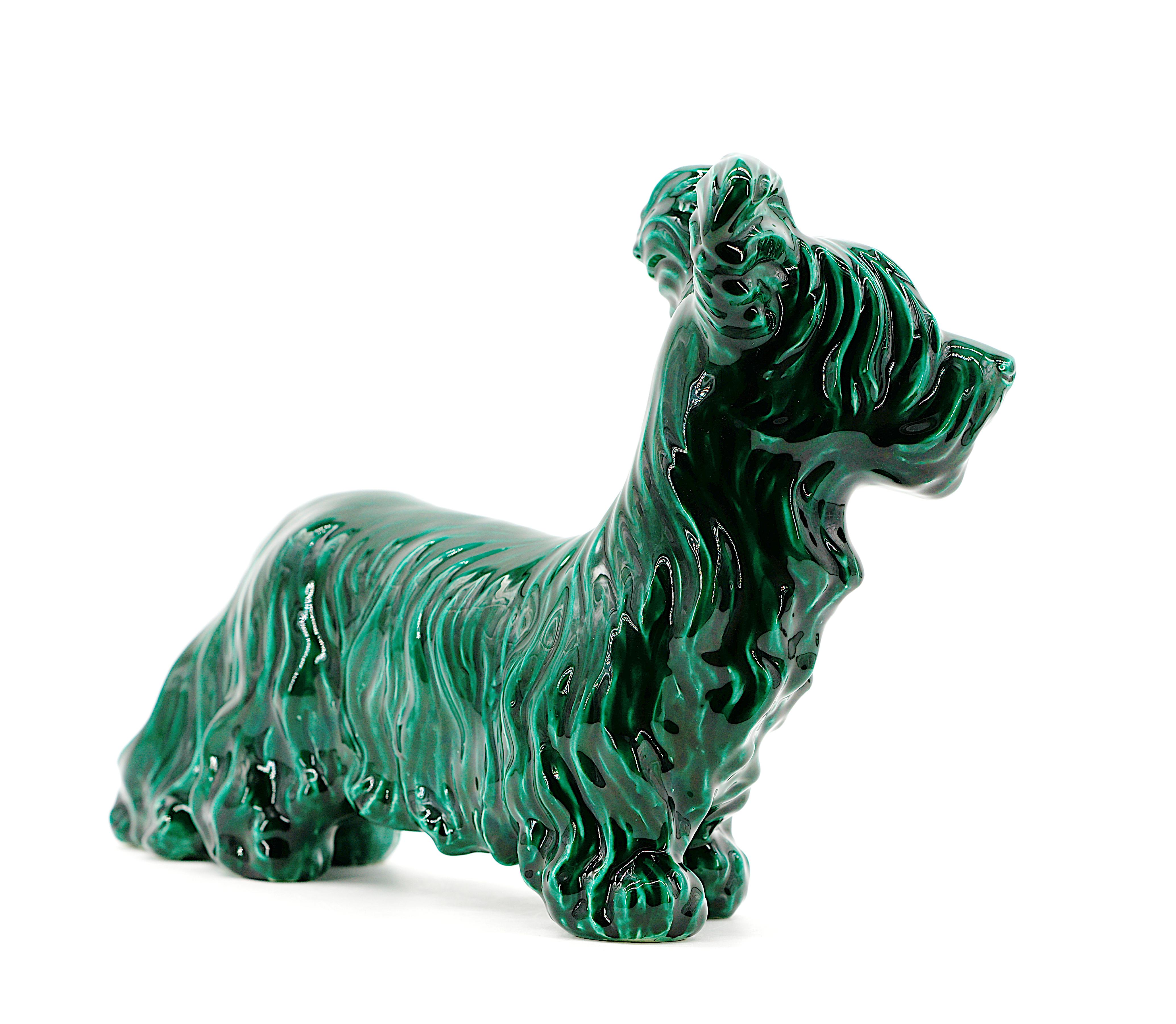 Santiago Rodriguez Bonome-Keramik-Wolkenter Terrier-Skulptur im Zustand „Hervorragend“ im Angebot in Saint-Amans-des-Cots, FR