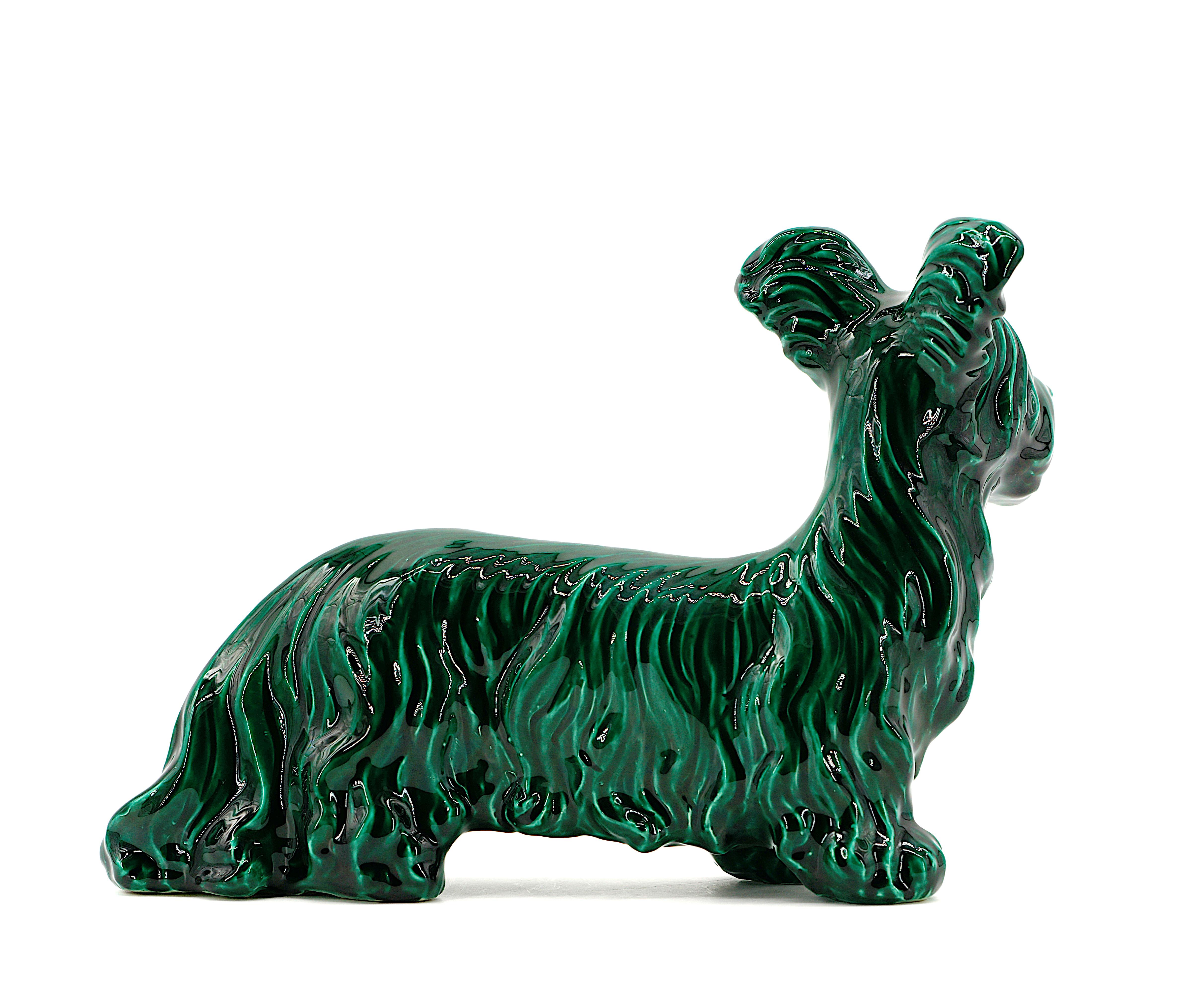 Santiago Rodriguez Bonome-Keramik-Wolkenter Terrier-Skulptur (Frühes 20. Jahrhundert) im Angebot