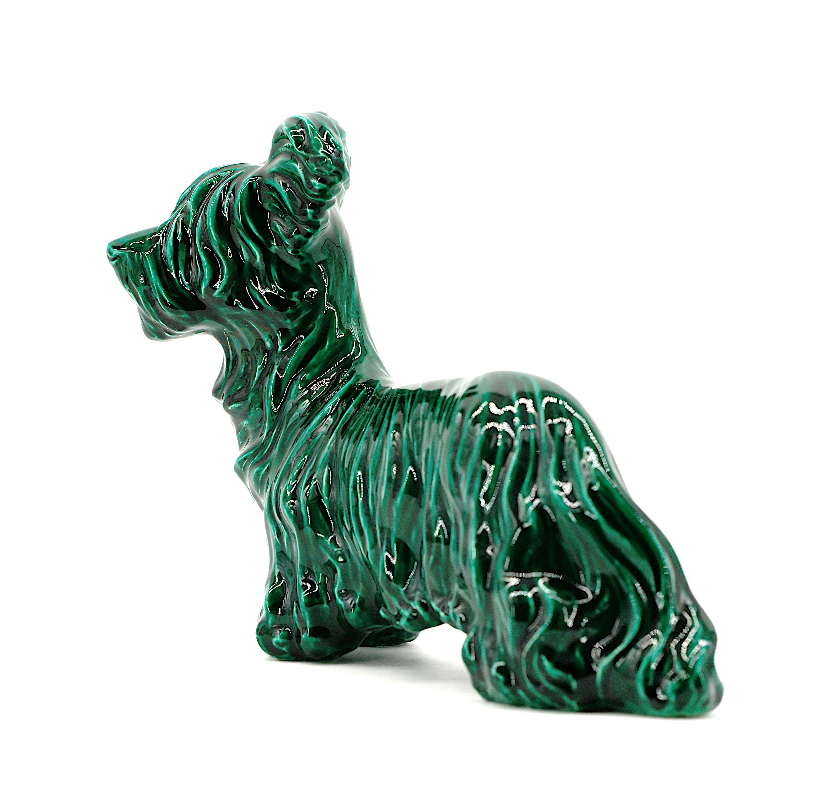 Santiago Rodriguez Bonome-Keramik-Wolkenter Terrier-Skulptur im Angebot 1