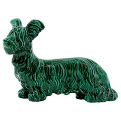Escultura de cerámica Skye Terrier de Santiago Rodríguez Bonome