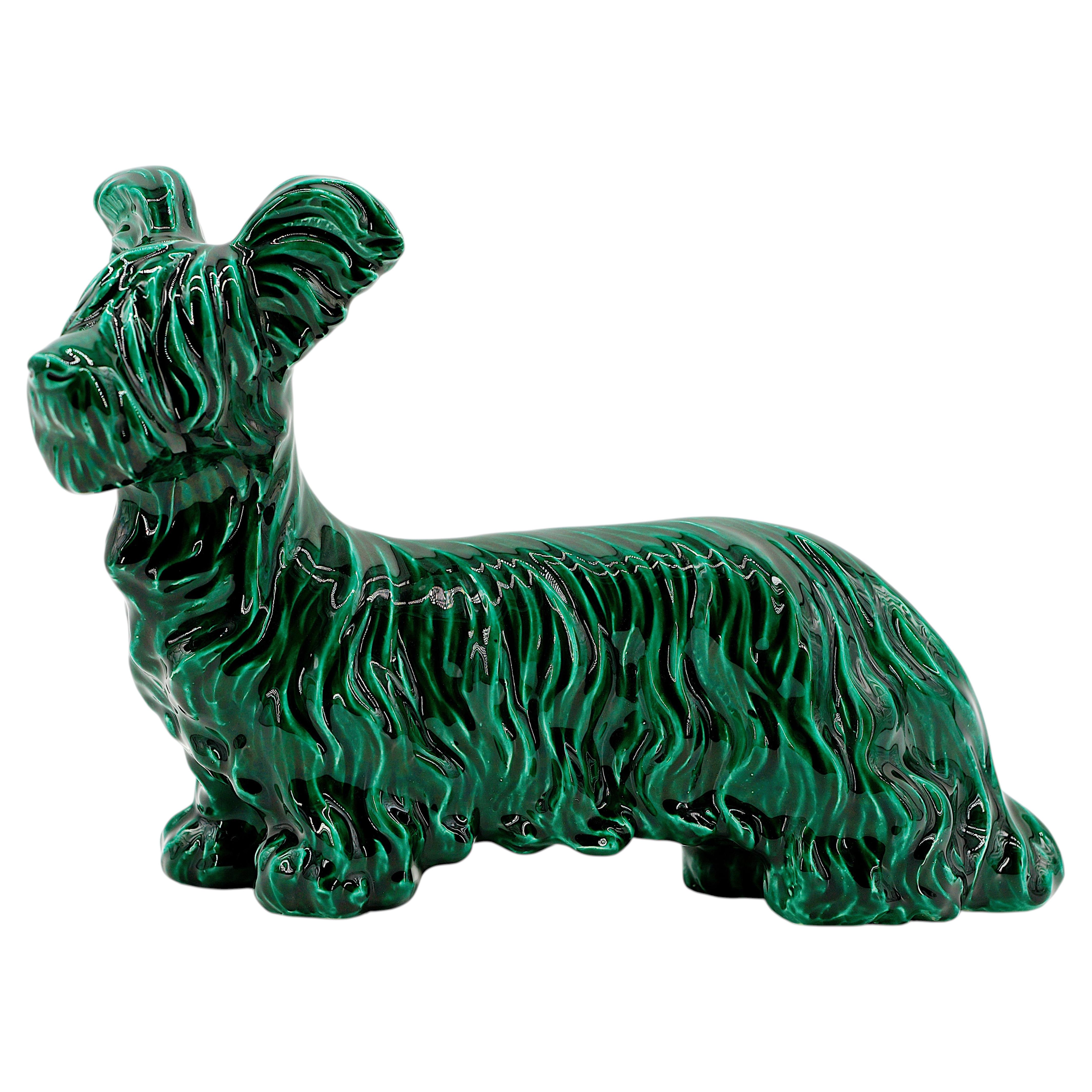 Santiago Rodriguez Bonome Ceramic Skye Terrier Sculpture For Sale