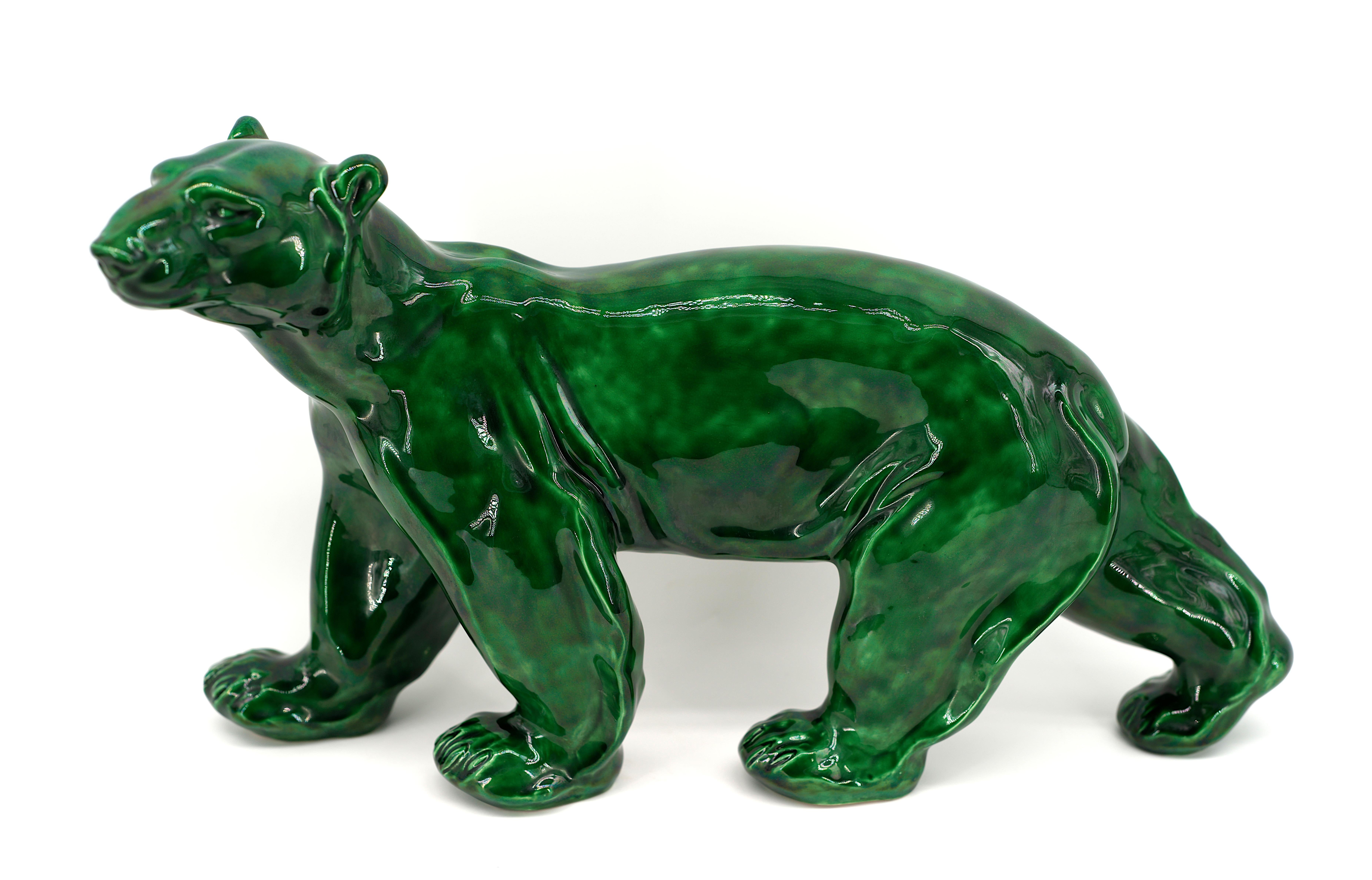 Santiago Rodriguez Bonome-Keramik-Bär-Skulptur, Santiago Rodriguez, 1920 (Art déco) im Angebot