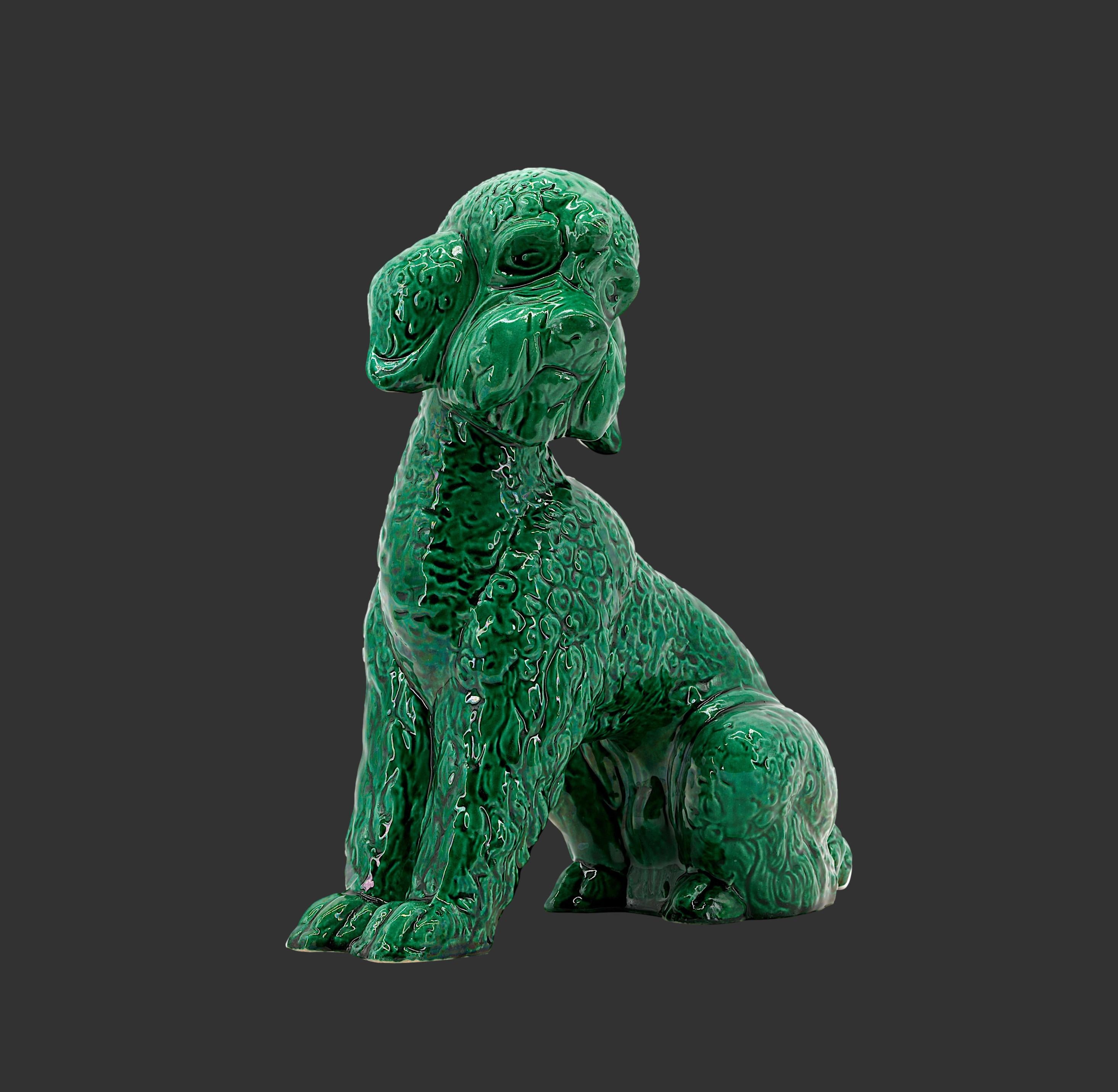SANTIAGO RODRIGUEZ BONOME French Art Deco Ceramic Poodle Sculpture 1920 For Sale 6