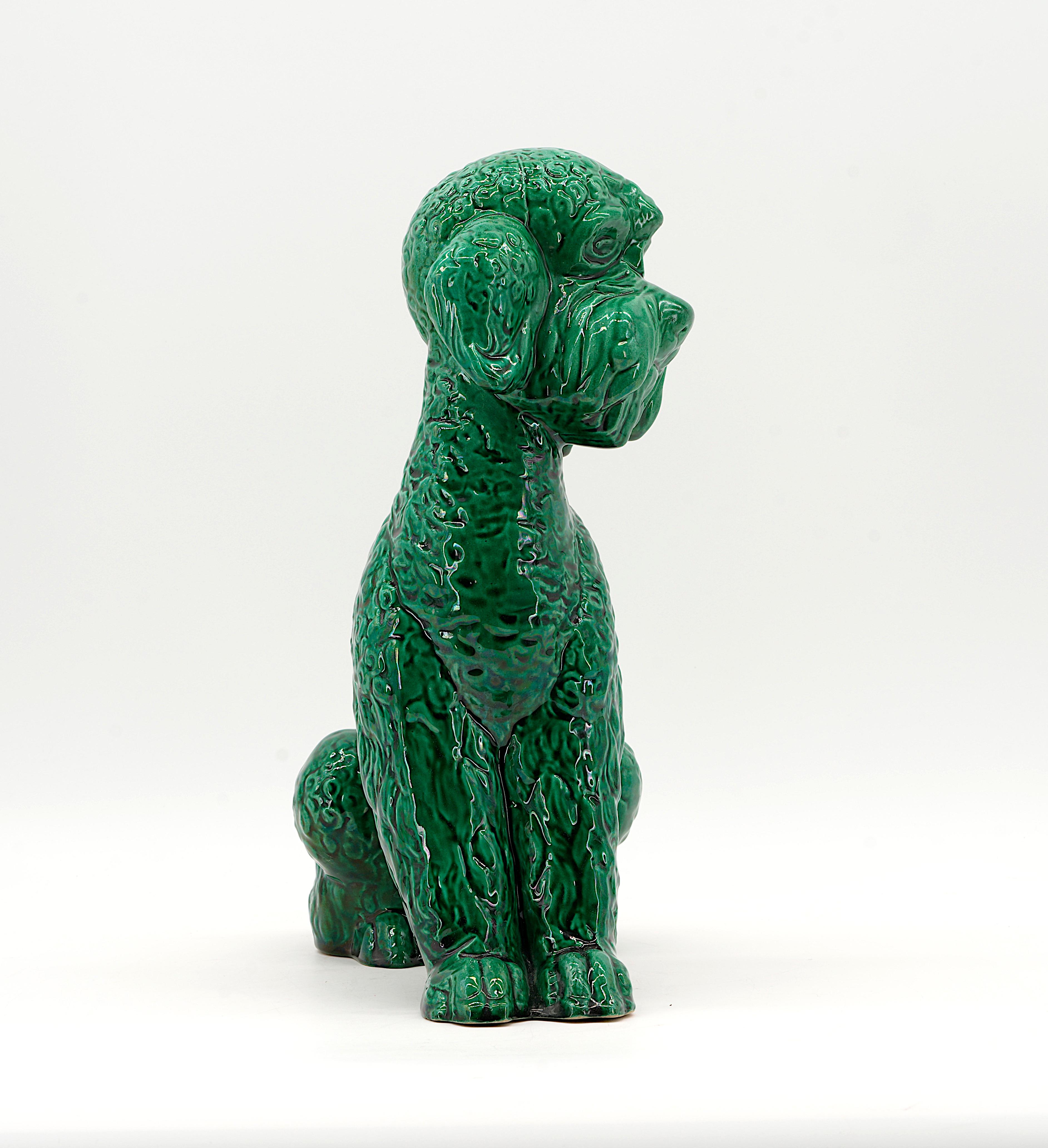 SANTIAGO RODRIGUEZ BONOME French Art Deco Ceramic Poodle Sculpture 1920 For Sale 1