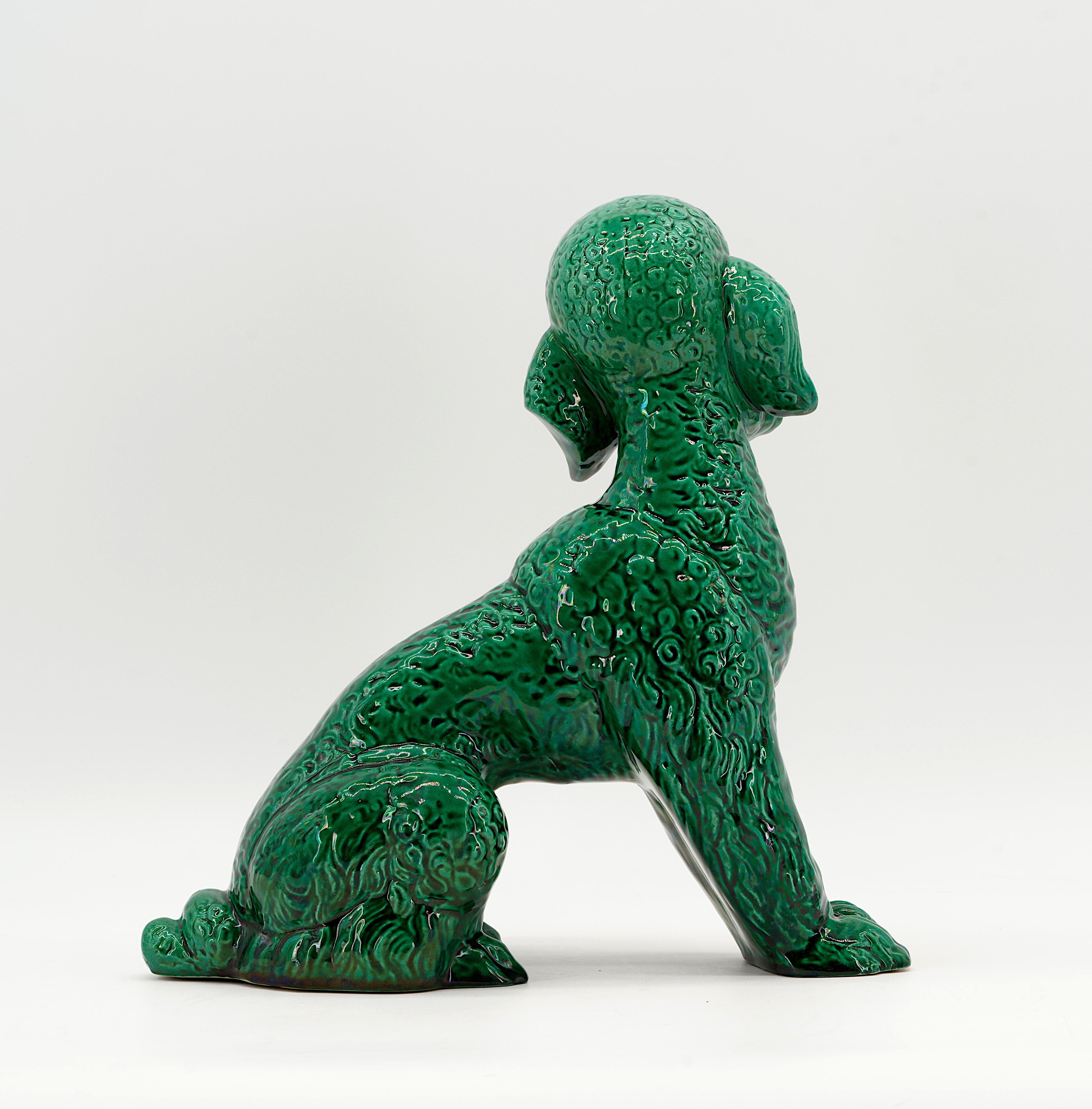 SANTIAGO RODRIGUEZ BONOME French Art Deco Ceramic Poodle Sculpture 1920 For Sale 2
