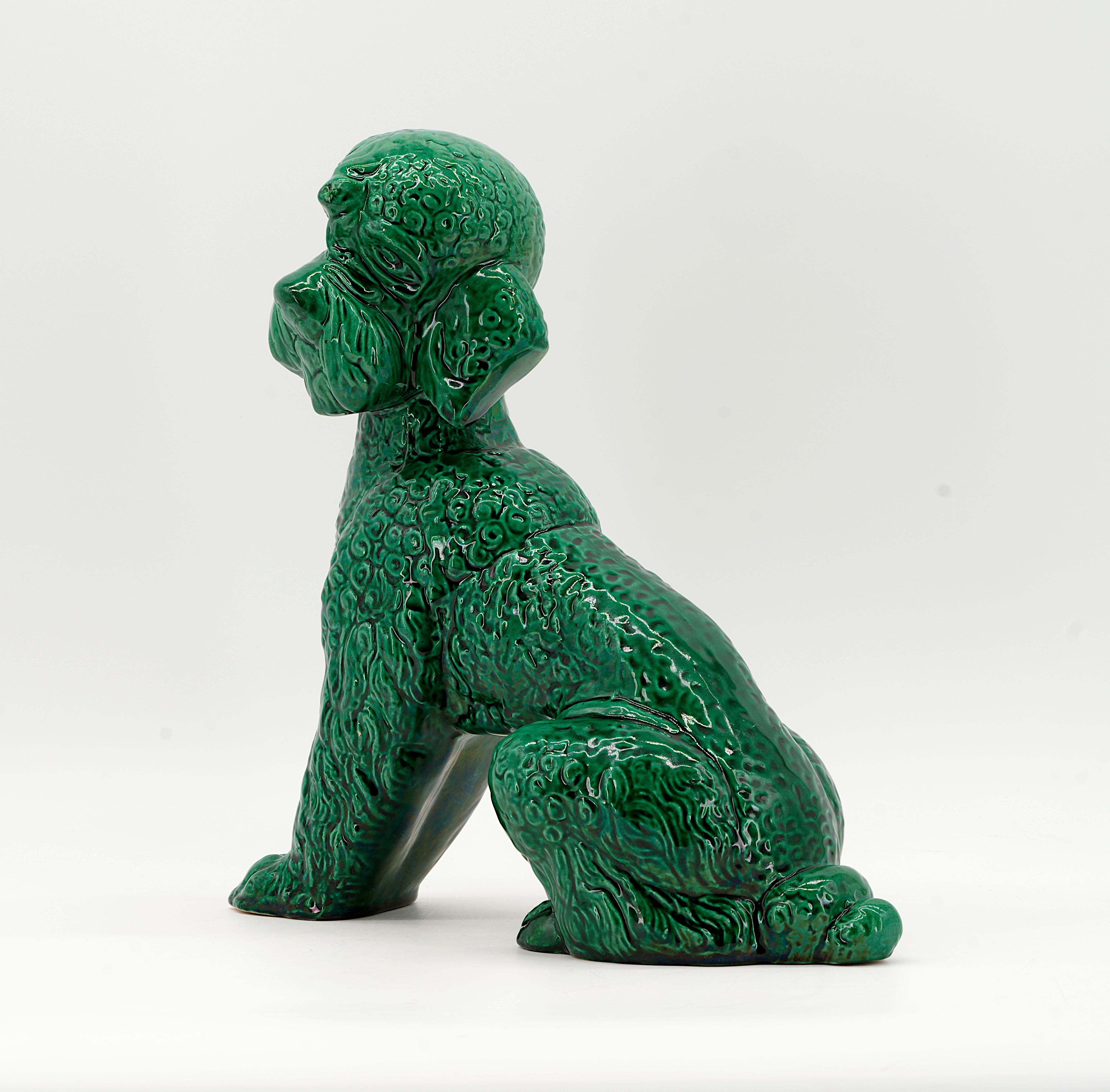 SANTIAGO RODRIGUEZ BONOME French Art Deco Ceramic Poodle Sculpture 1920 For Sale 4