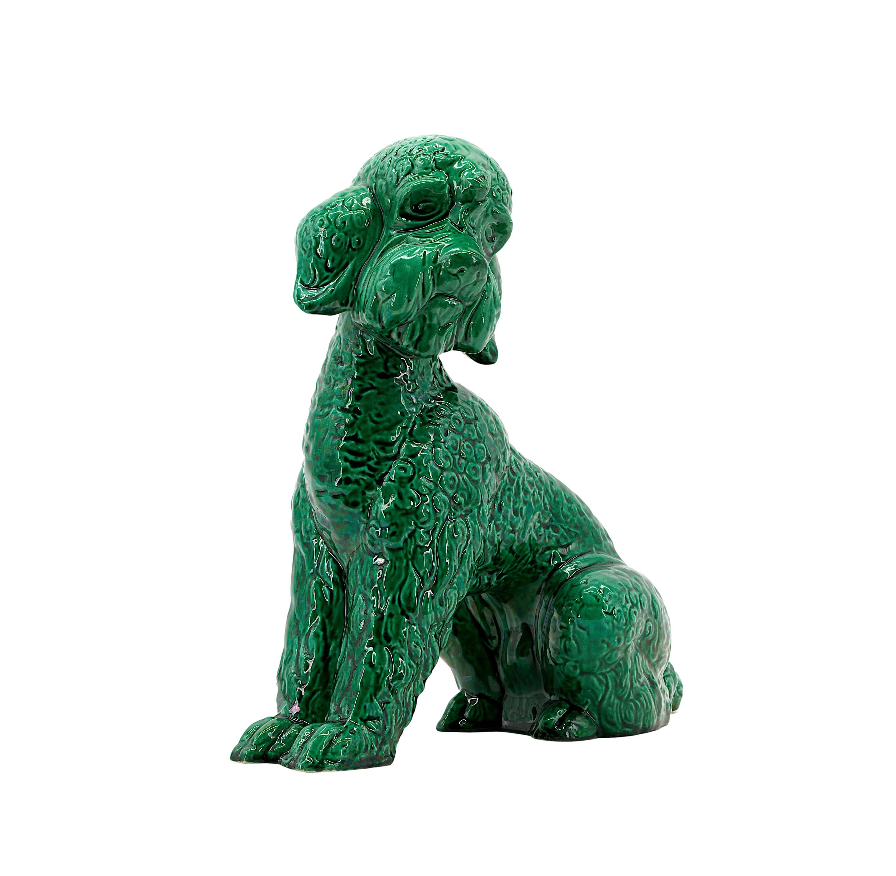 SANTIAGO RODRIGUEZ BONOME French Art Deco Ceramic Poodle Sculpture 1920 For Sale 5