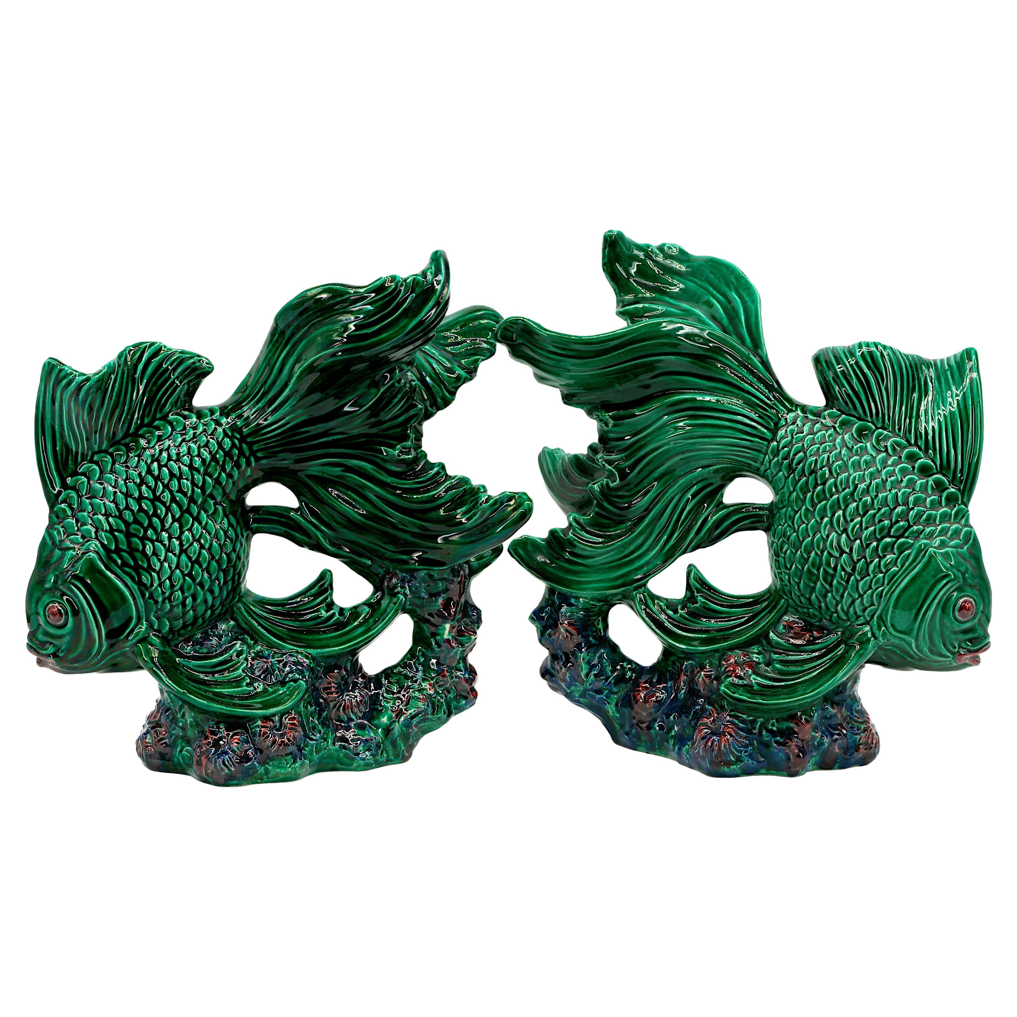 Santiago Rodriguez Bonome French Deco Ceramic Fish Sculpture 1920 For Sale