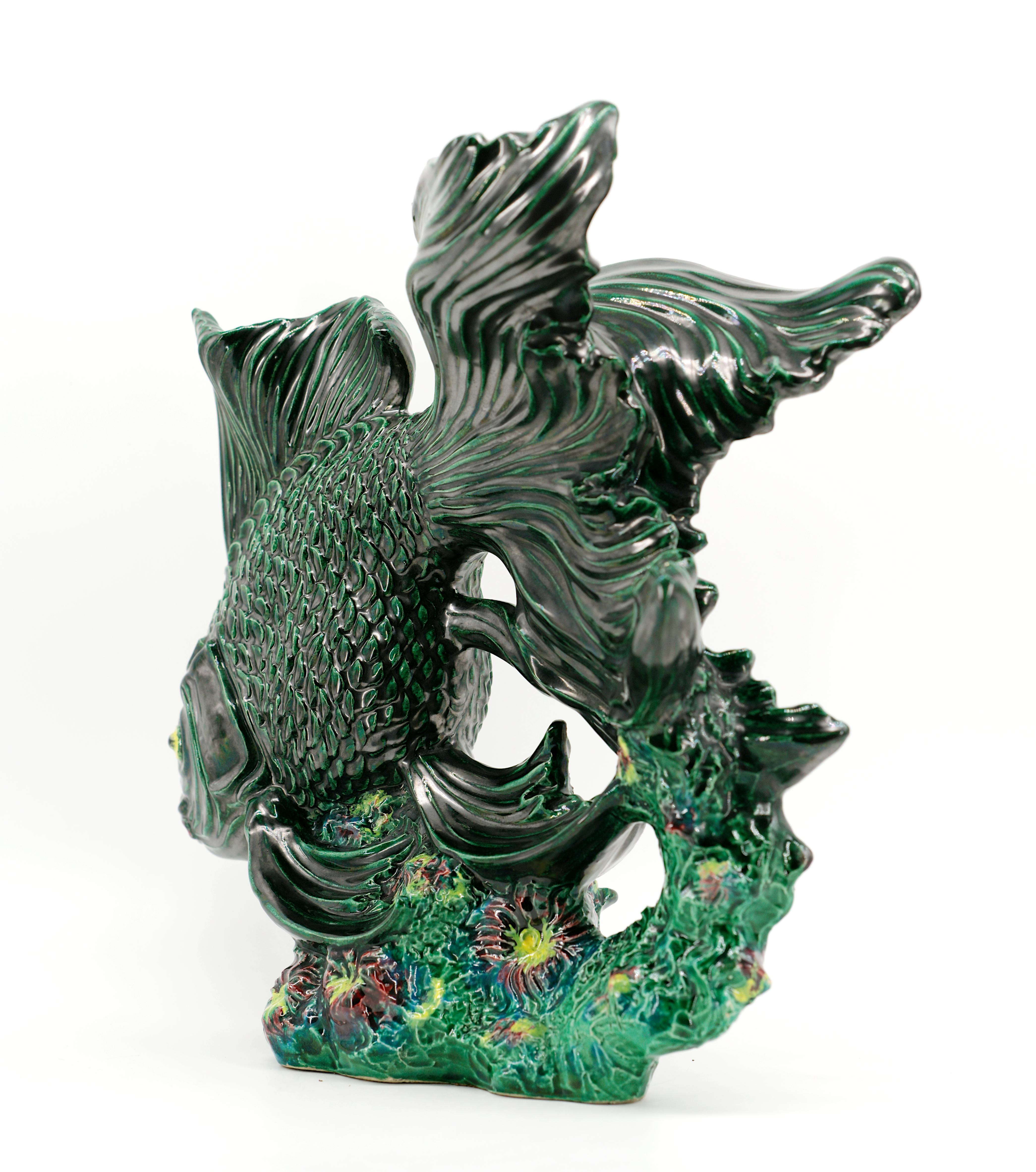Santiago Rodriguez Bonome Ceramic Fish Sculpture, 1920 For Sale 4