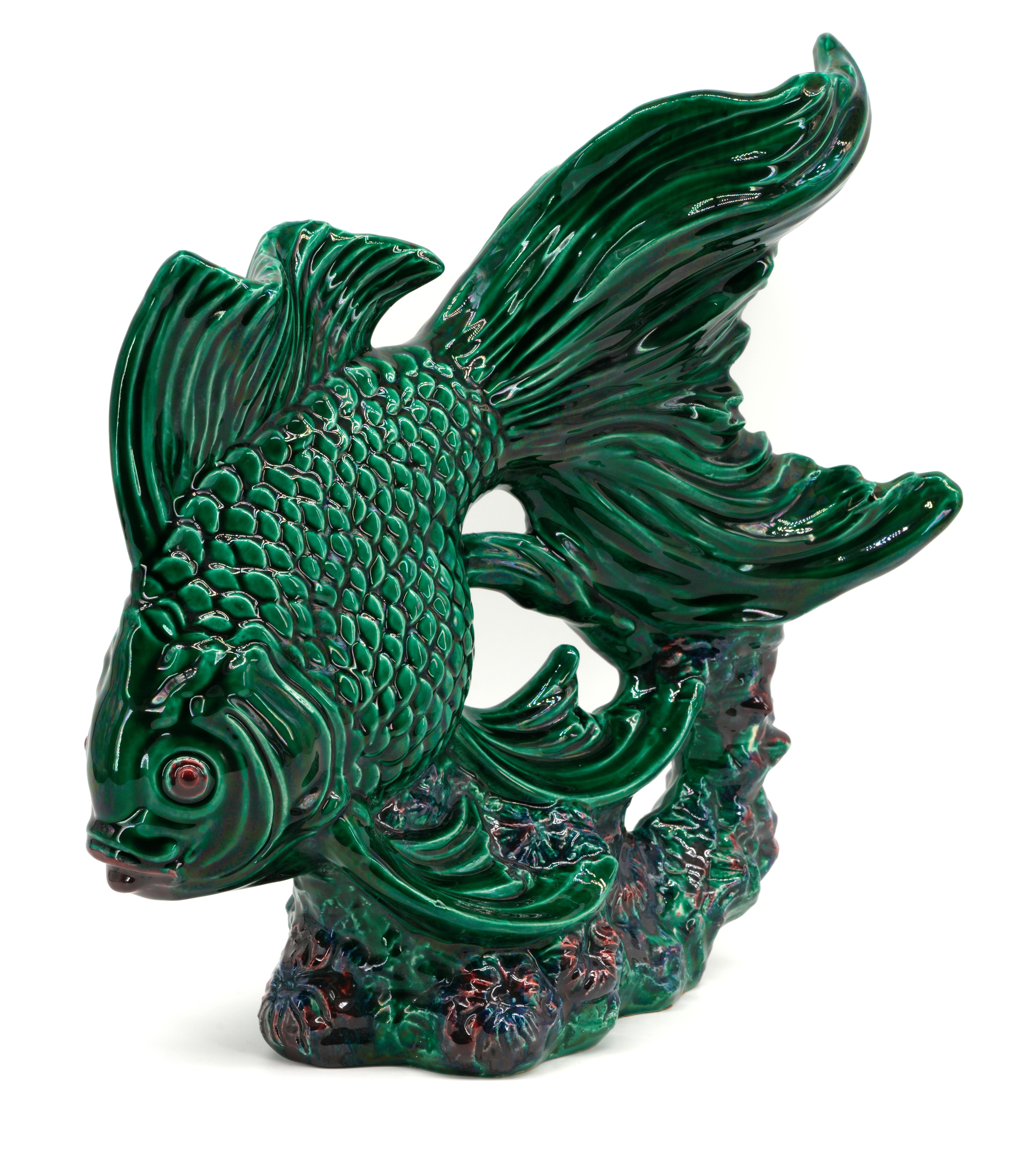 Santiago Rodriguez Bonome Escultura de pez en cerámica francesa deco, 1920 Francés en venta