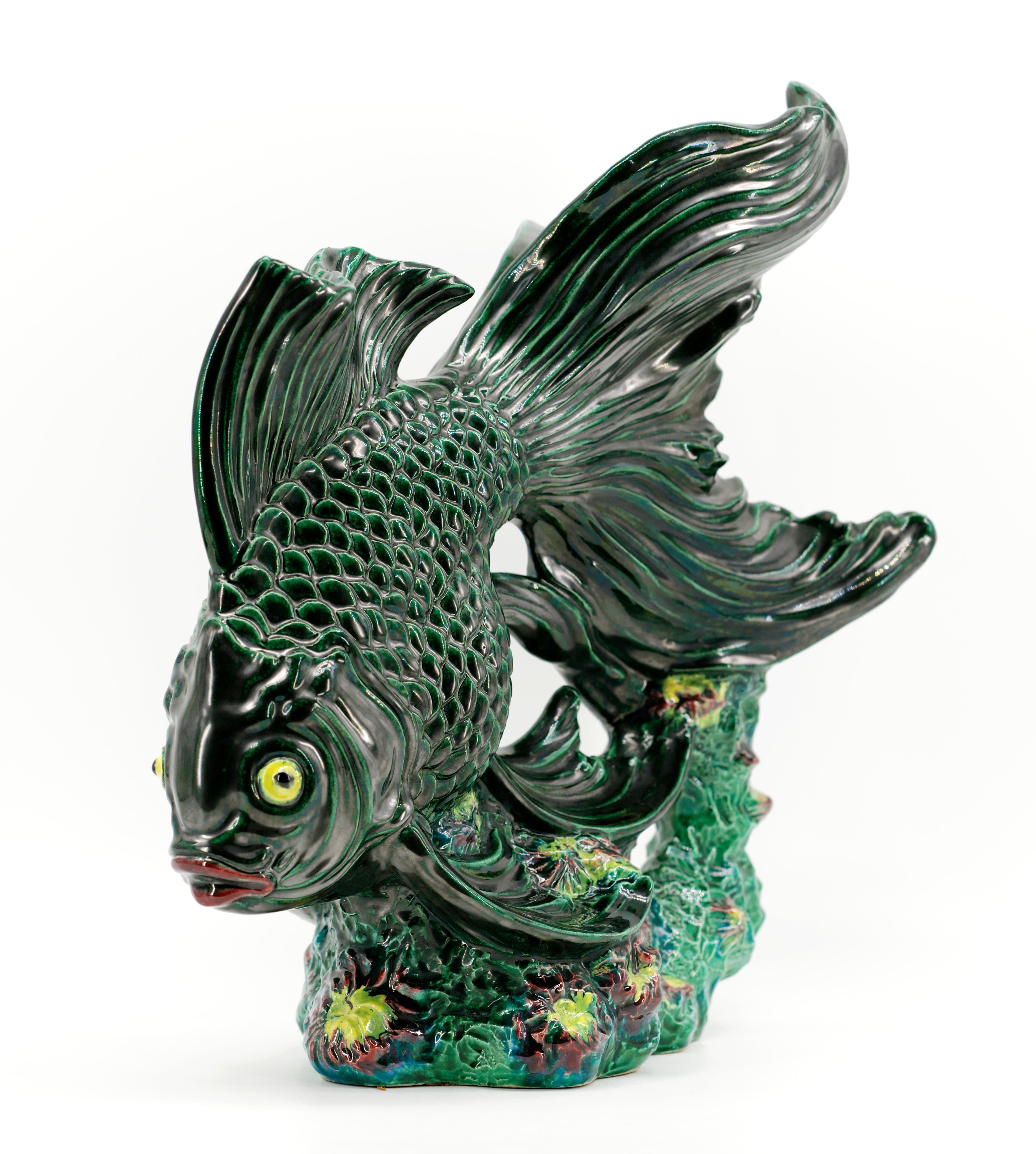 Santiago Rodriguez Bonome Ceramic Fish Sculpture, 1920 For Sale 1