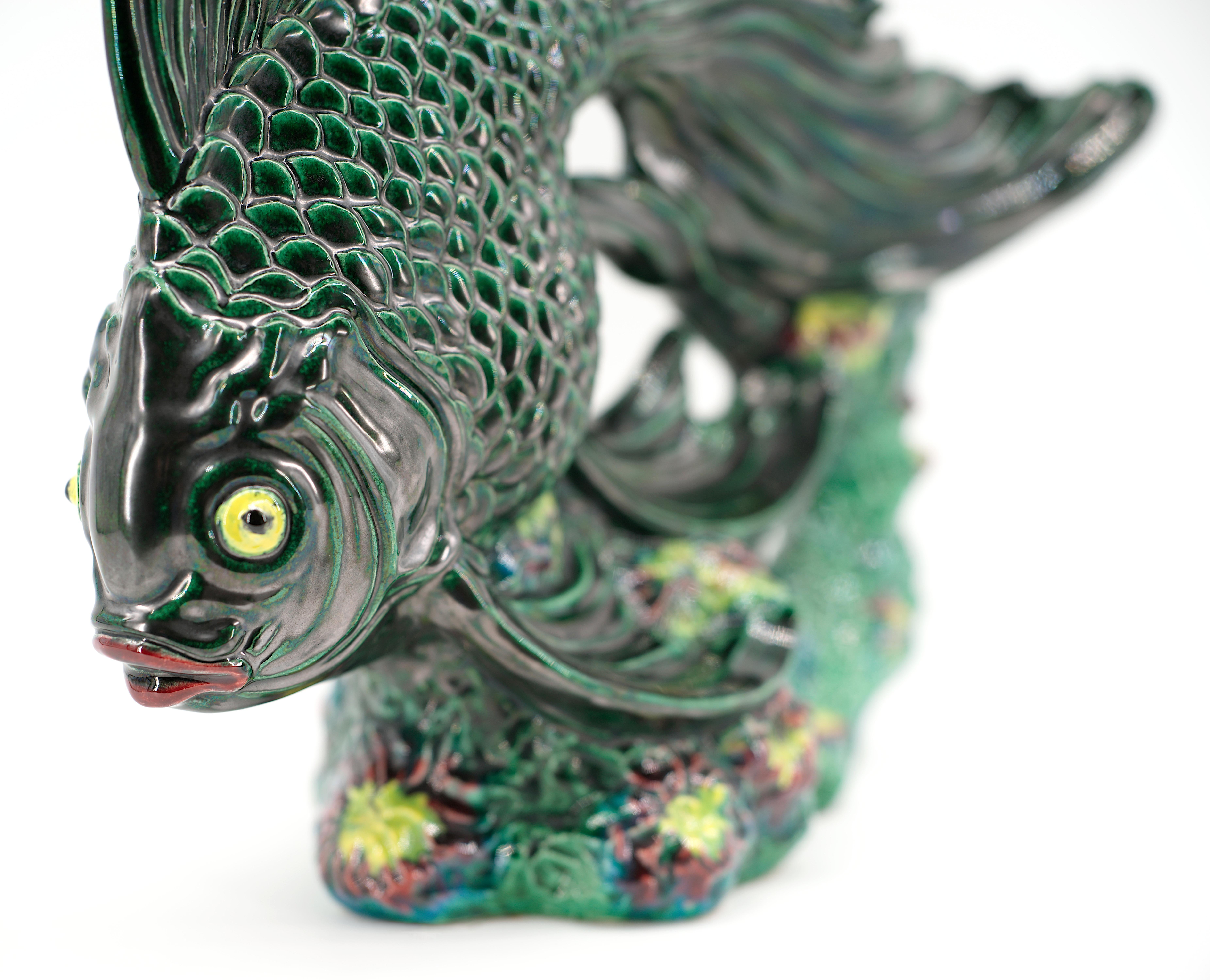 Santiago Rodriguez Bonome Ceramic Fish Sculpture, 1920 For Sale 3
