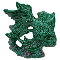 Santiago Rodriguez Bonome French Deco Ceramic Fish Sculpture, 1940s