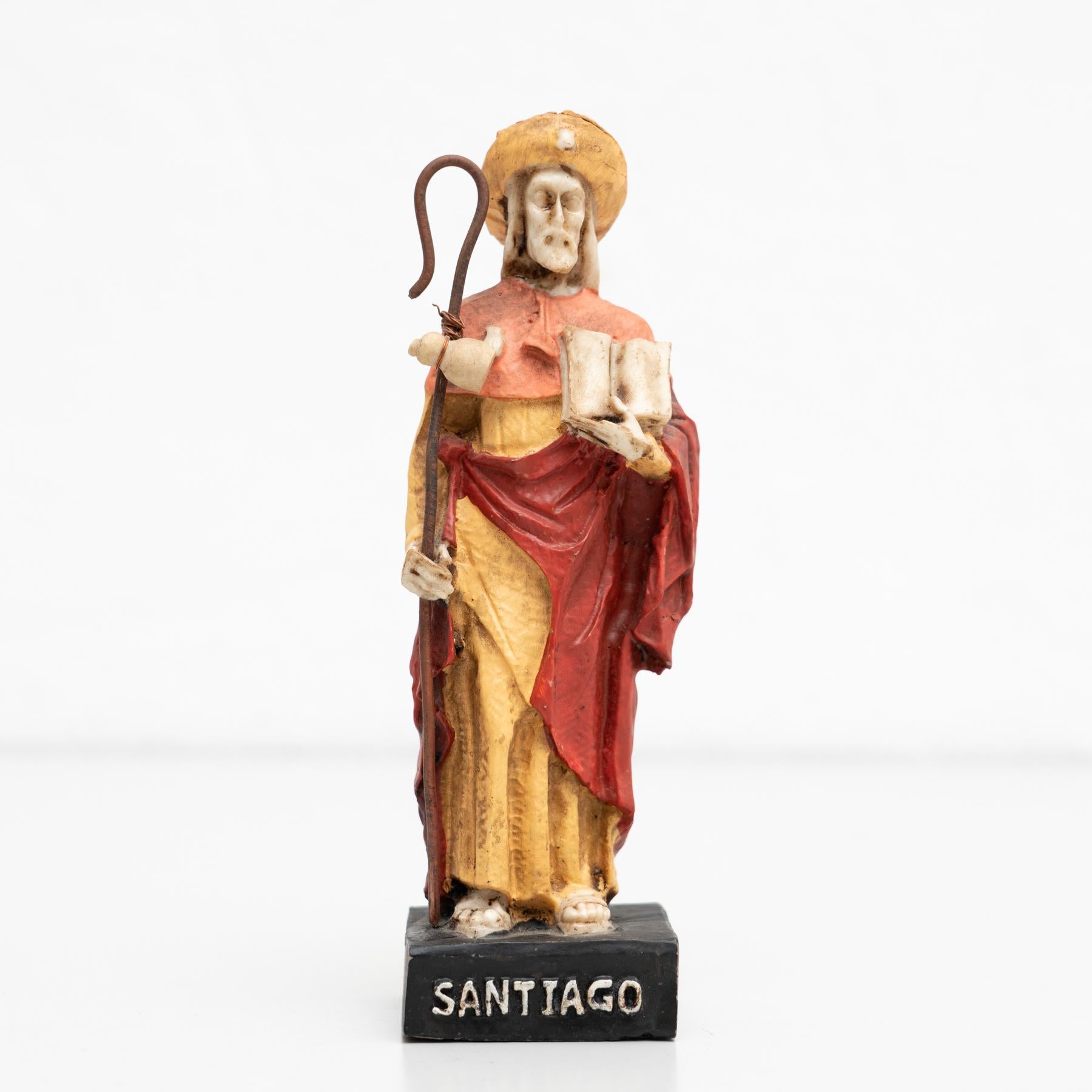 Figure traditionnelle espagnole en bois de Santiago en vente 2